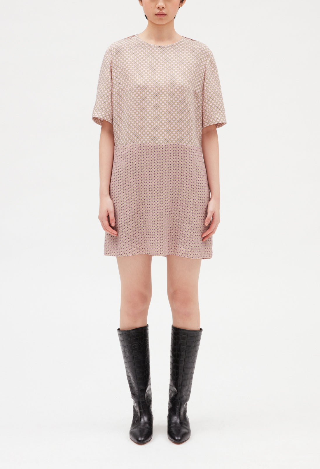 Robe courte imprimée rose Faume - seconde main