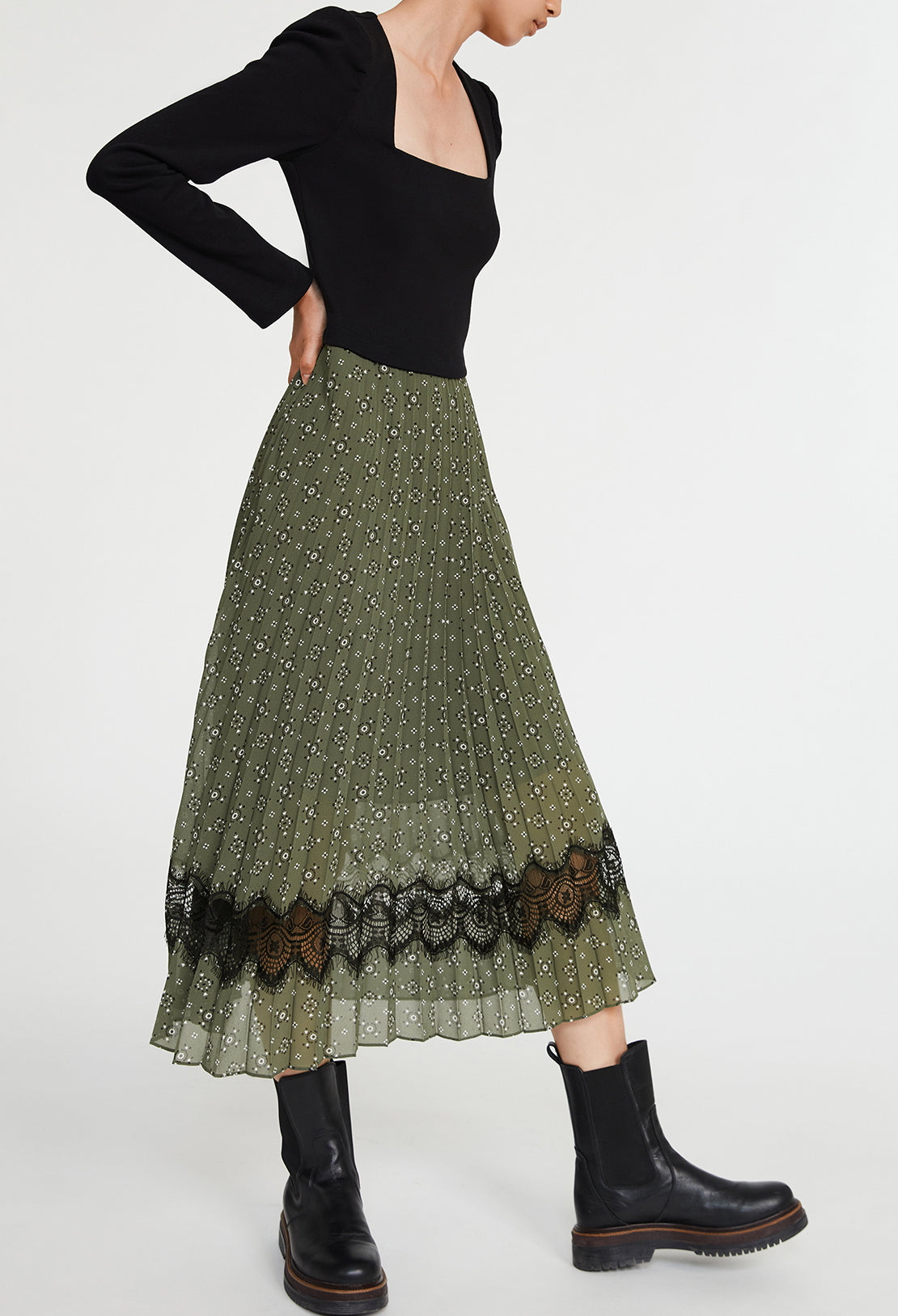 Robe longue bimatière imprimée Faume - seconde main