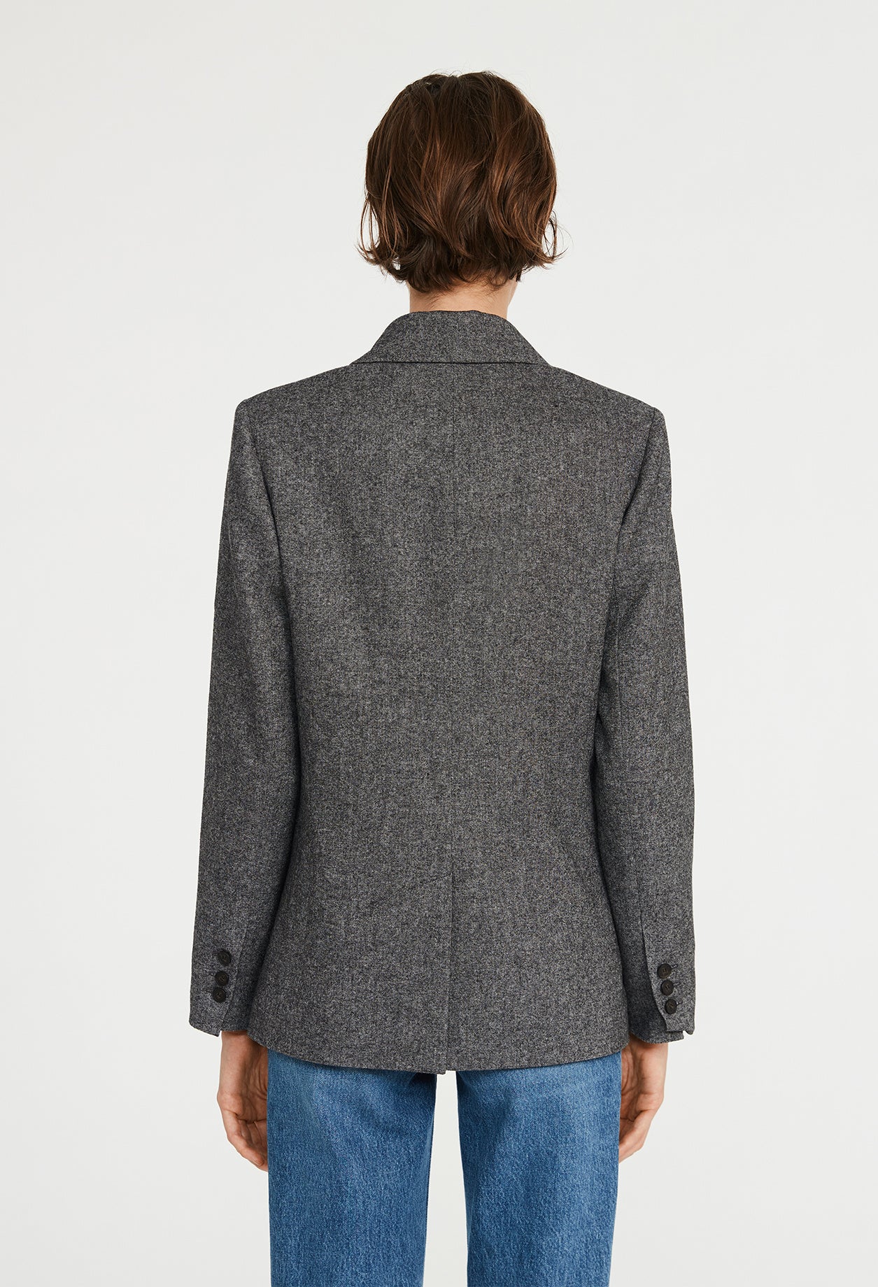 Veste tailleur gris chiné Faume - seconde main