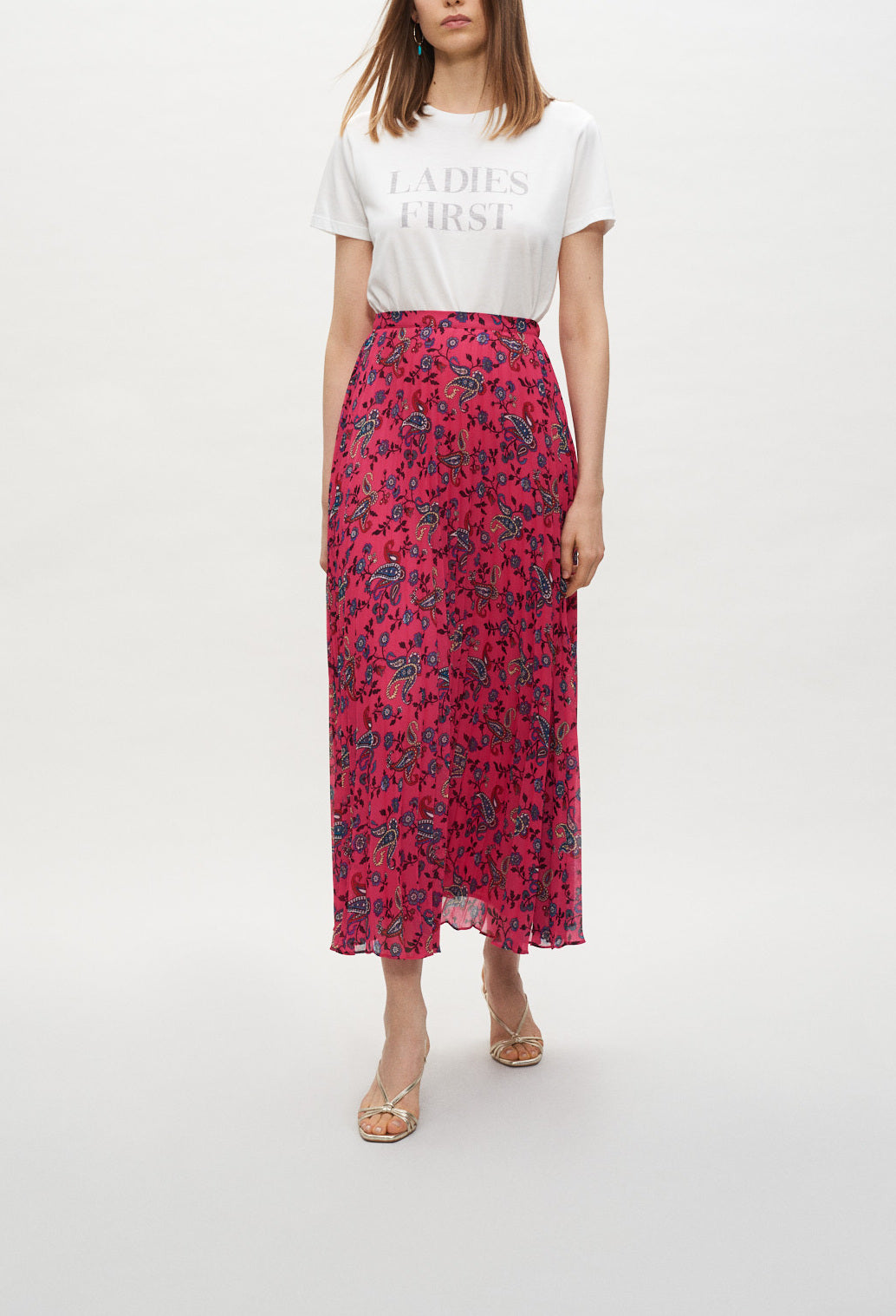 Jupe longue à motifs cachemire Faume - seconde main