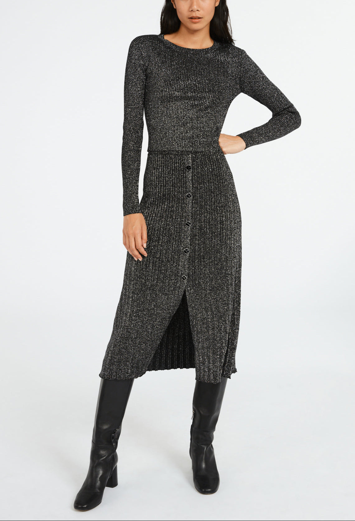 Jupe argent maille métallisée Faume - seconde main