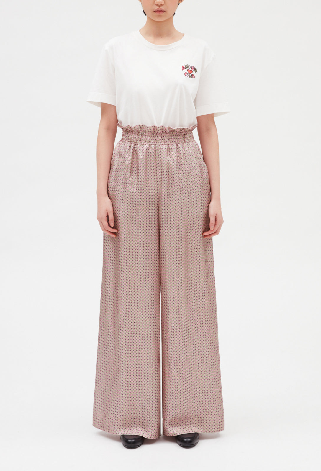 Pantalon large soie rose Faume - seconde main