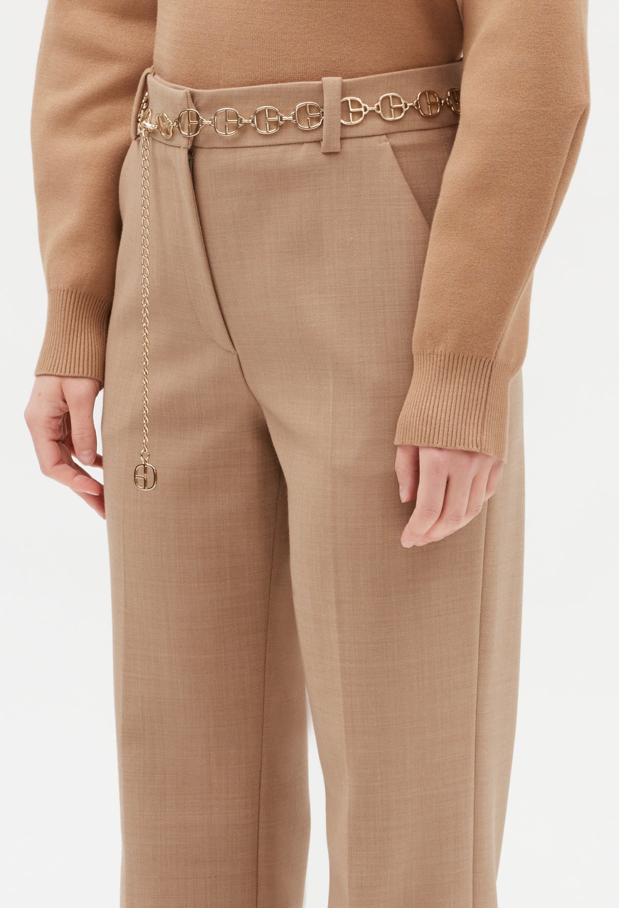 Pantalon de tailleur beige Faume - seconde main