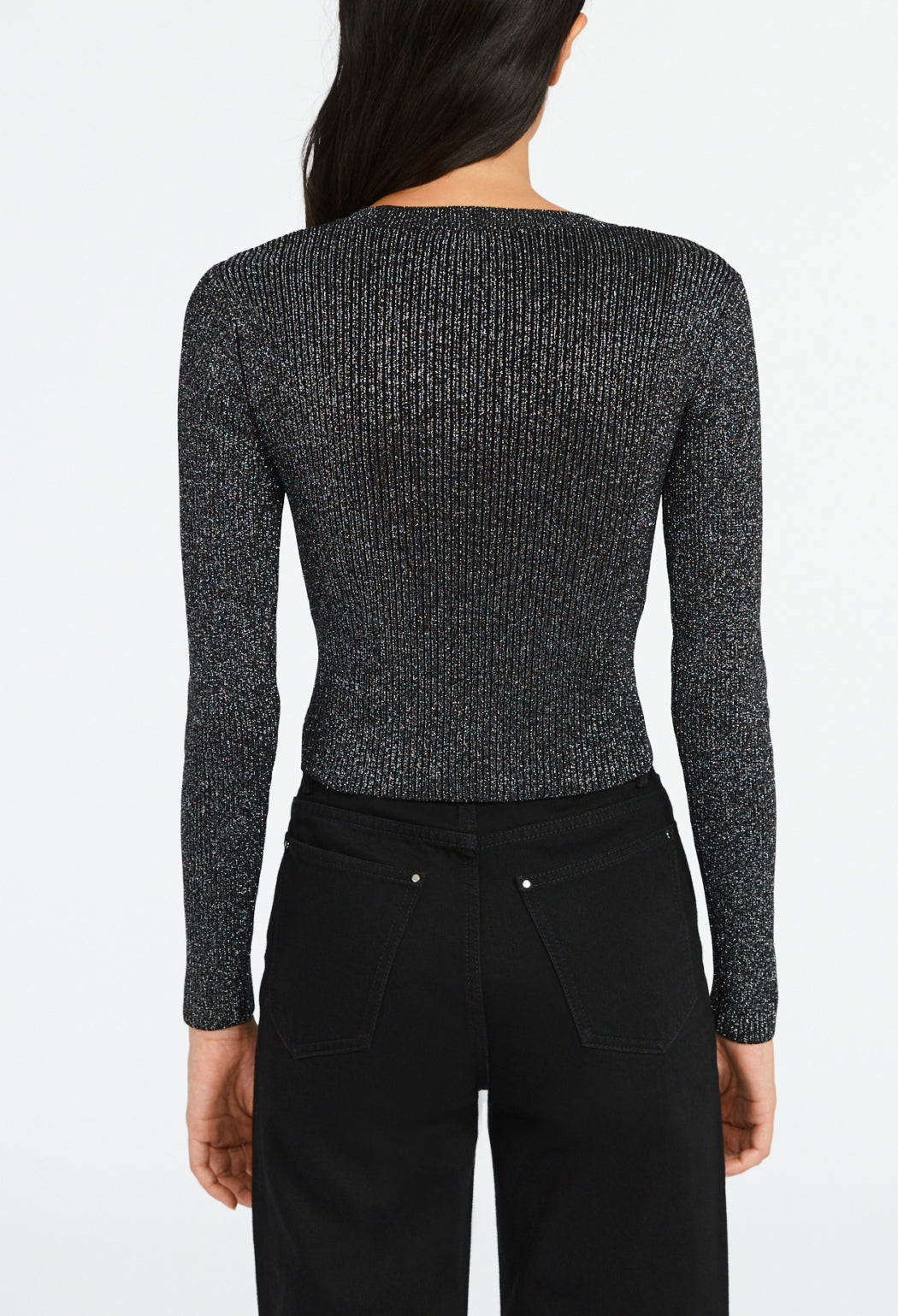 Pull argent maille scintillante Faume - seconde main