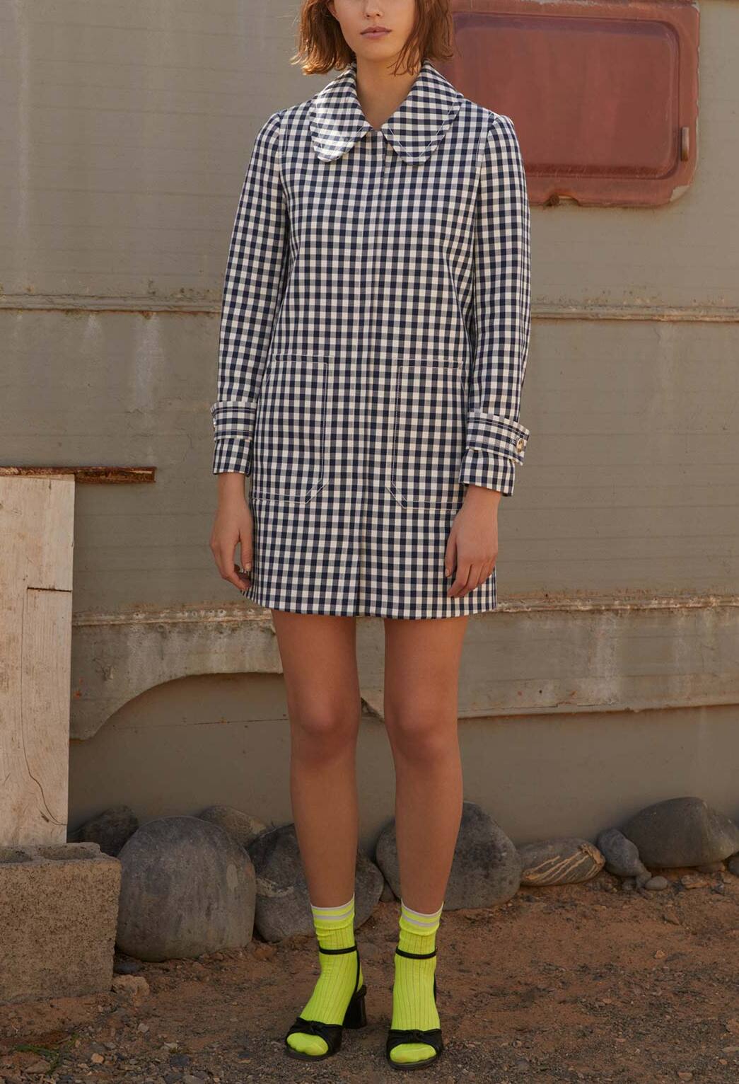 Manteau structuré à carreaux vichy Faume - seconde main