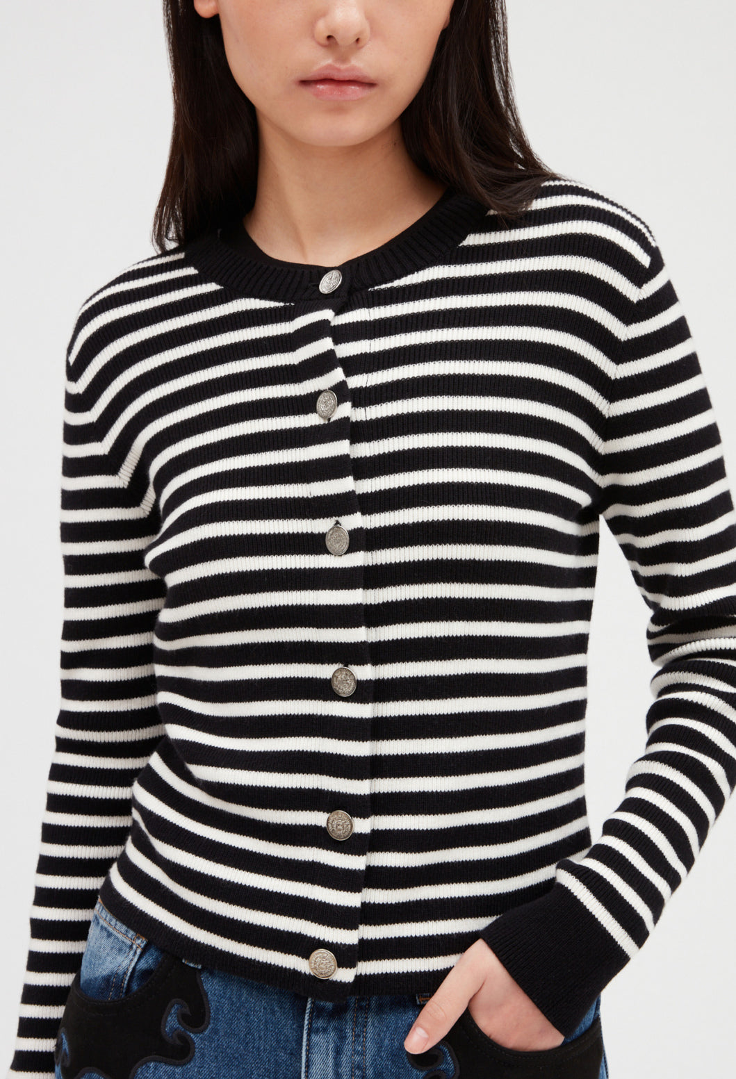 Gilet rayé maille Faume - seconde main