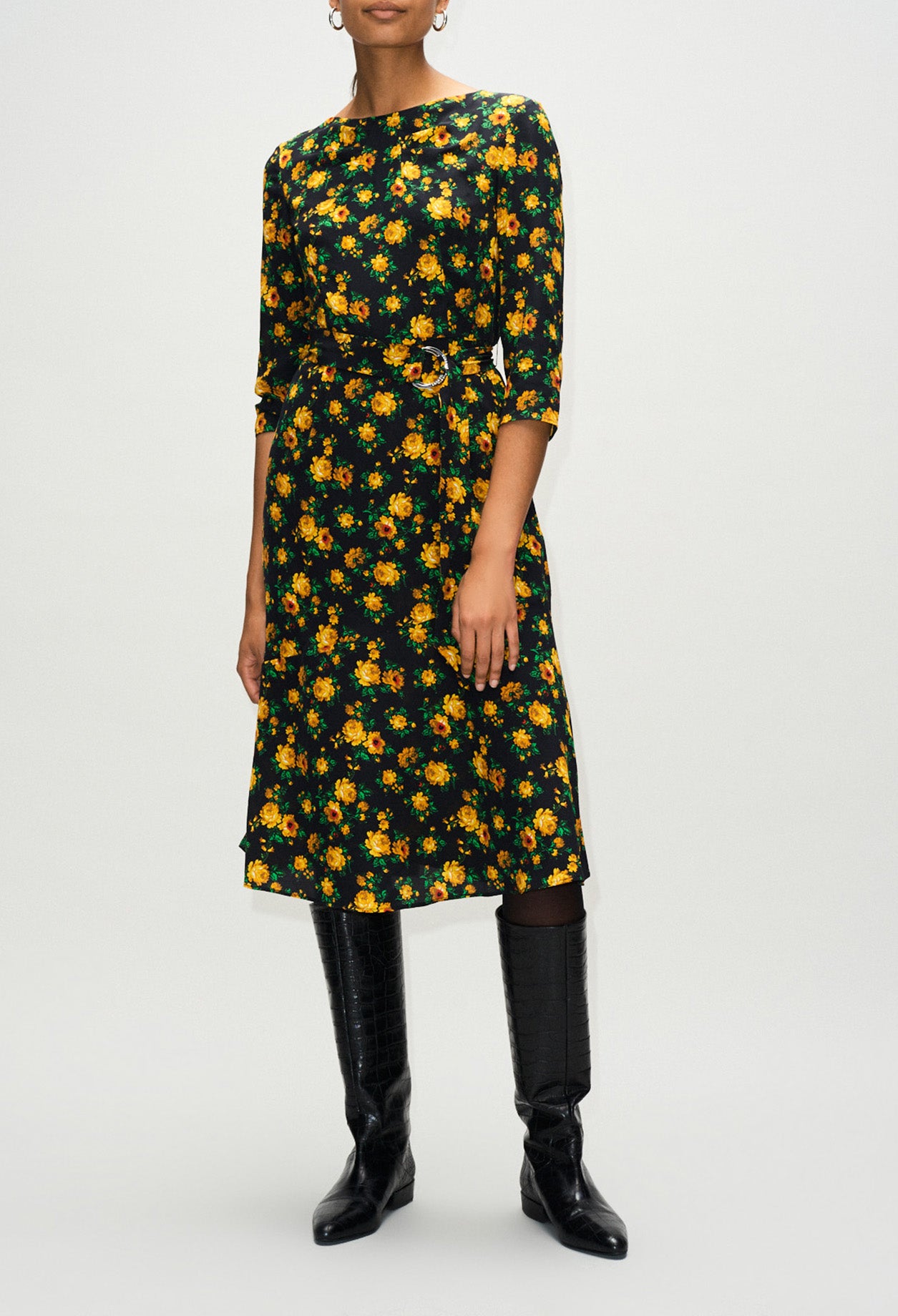 Robe longue soie imprimé fleuri Faume - seconde main