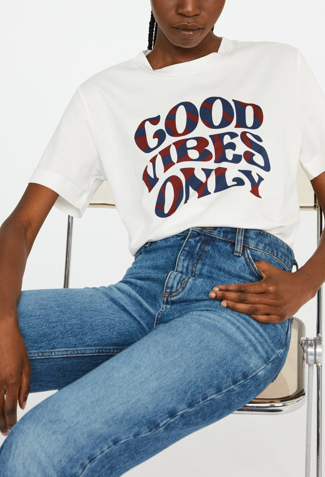 T-shirt blanc sérigraphié coton Faume - seconde main