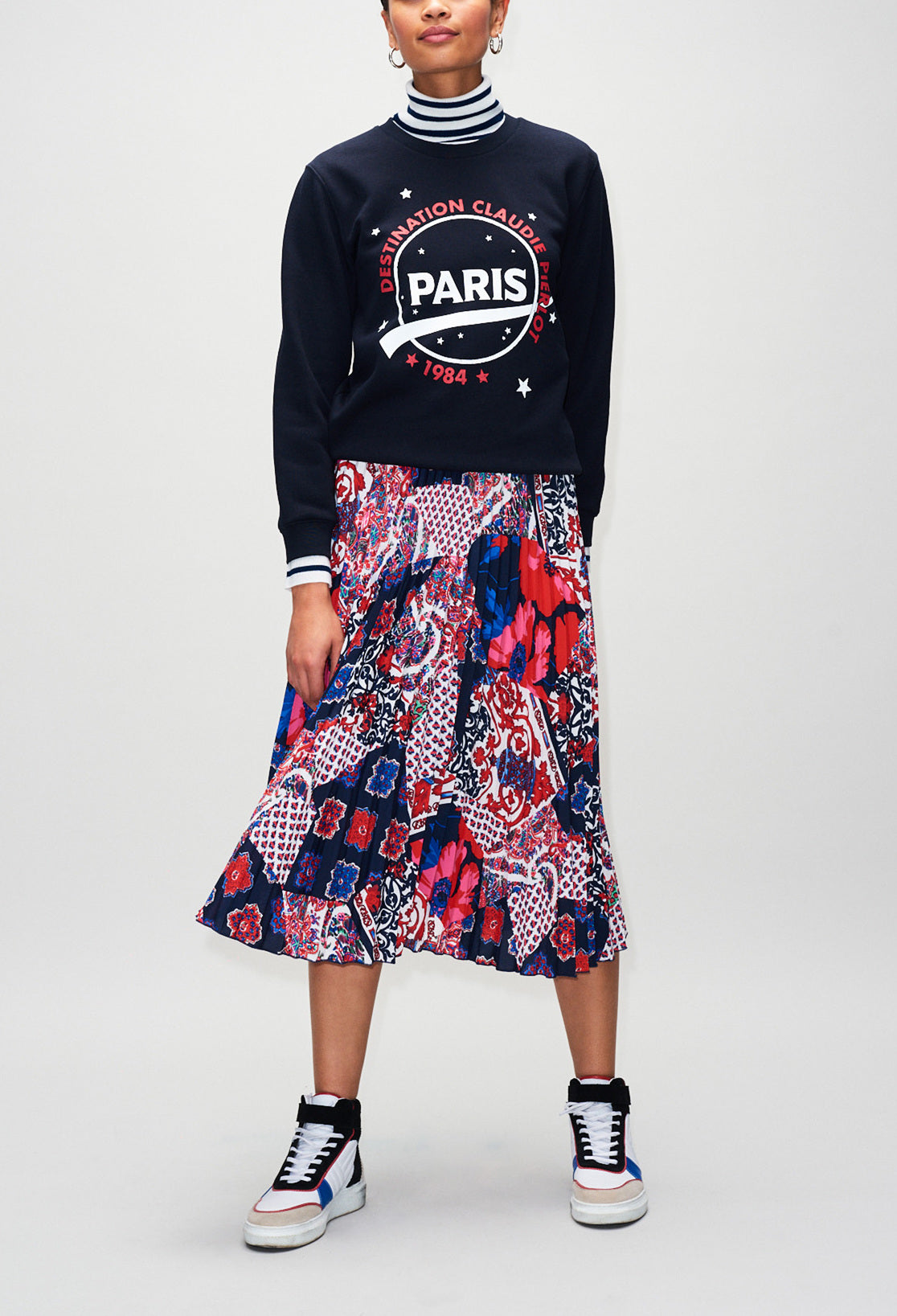 Jupe plissée imprimée foulard Faume - seconde main