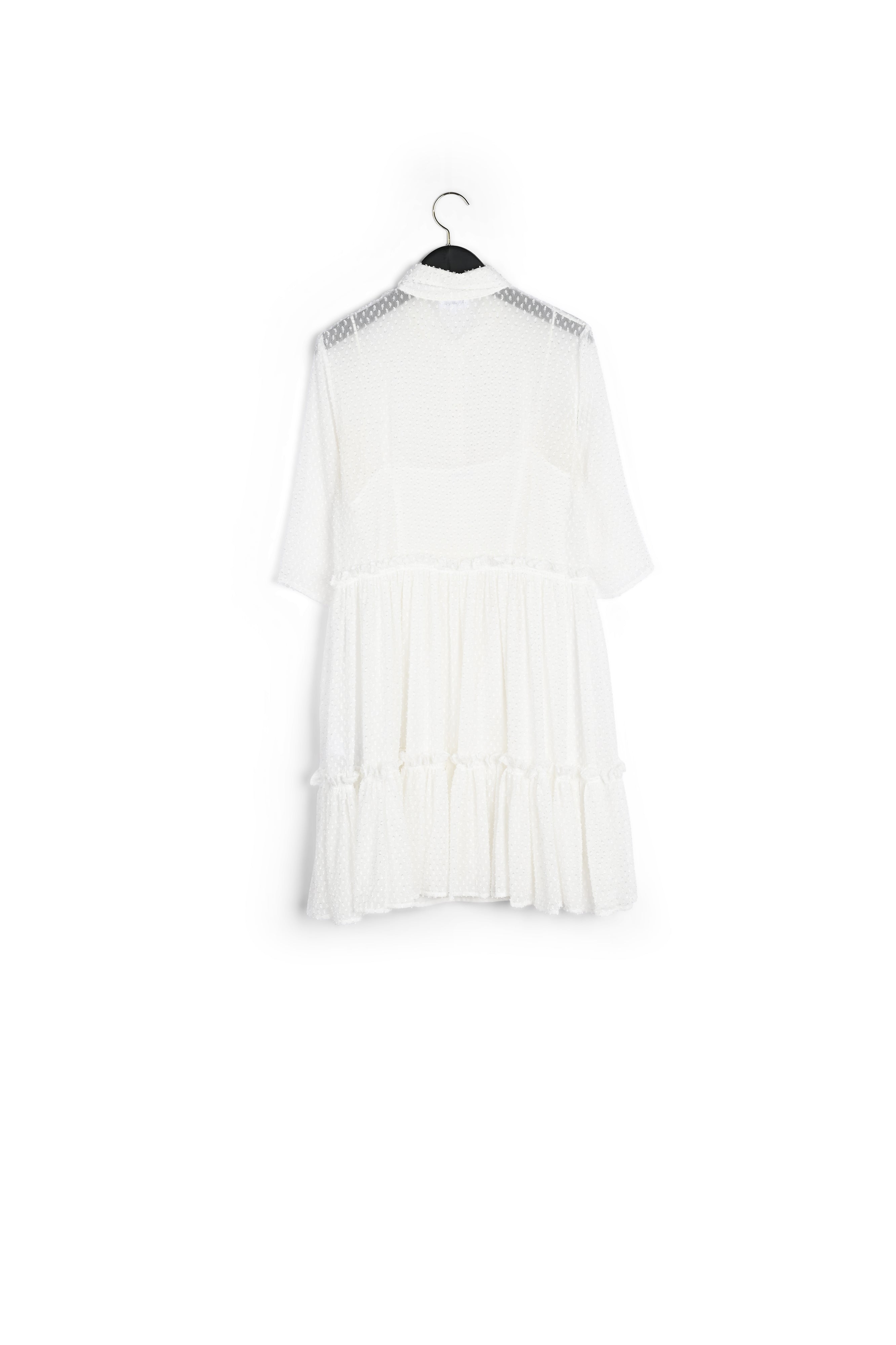 Robe chemise blanche à pois plumetis Faume - seconde main
