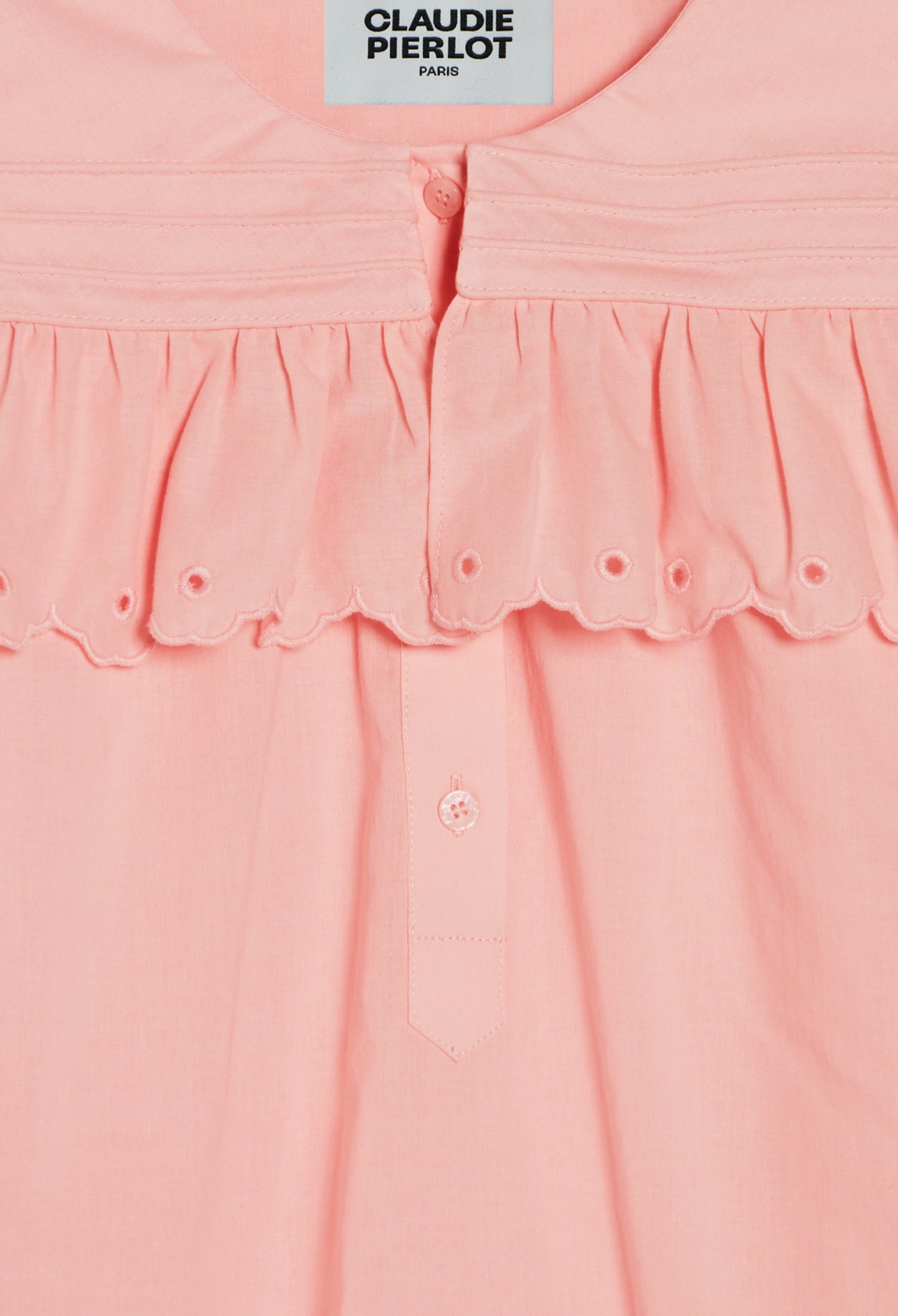 Blouse coton brodé rose Faume - seconde main