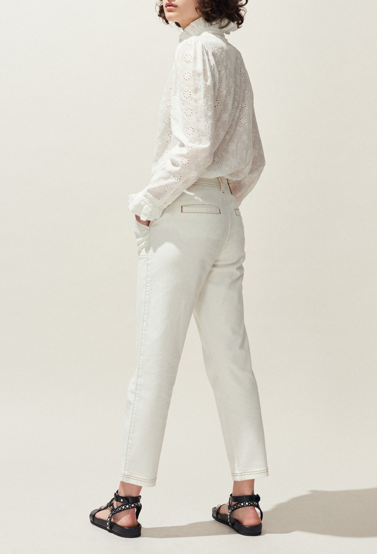 Jean à surpiqûres contrastées Faume - seconde main