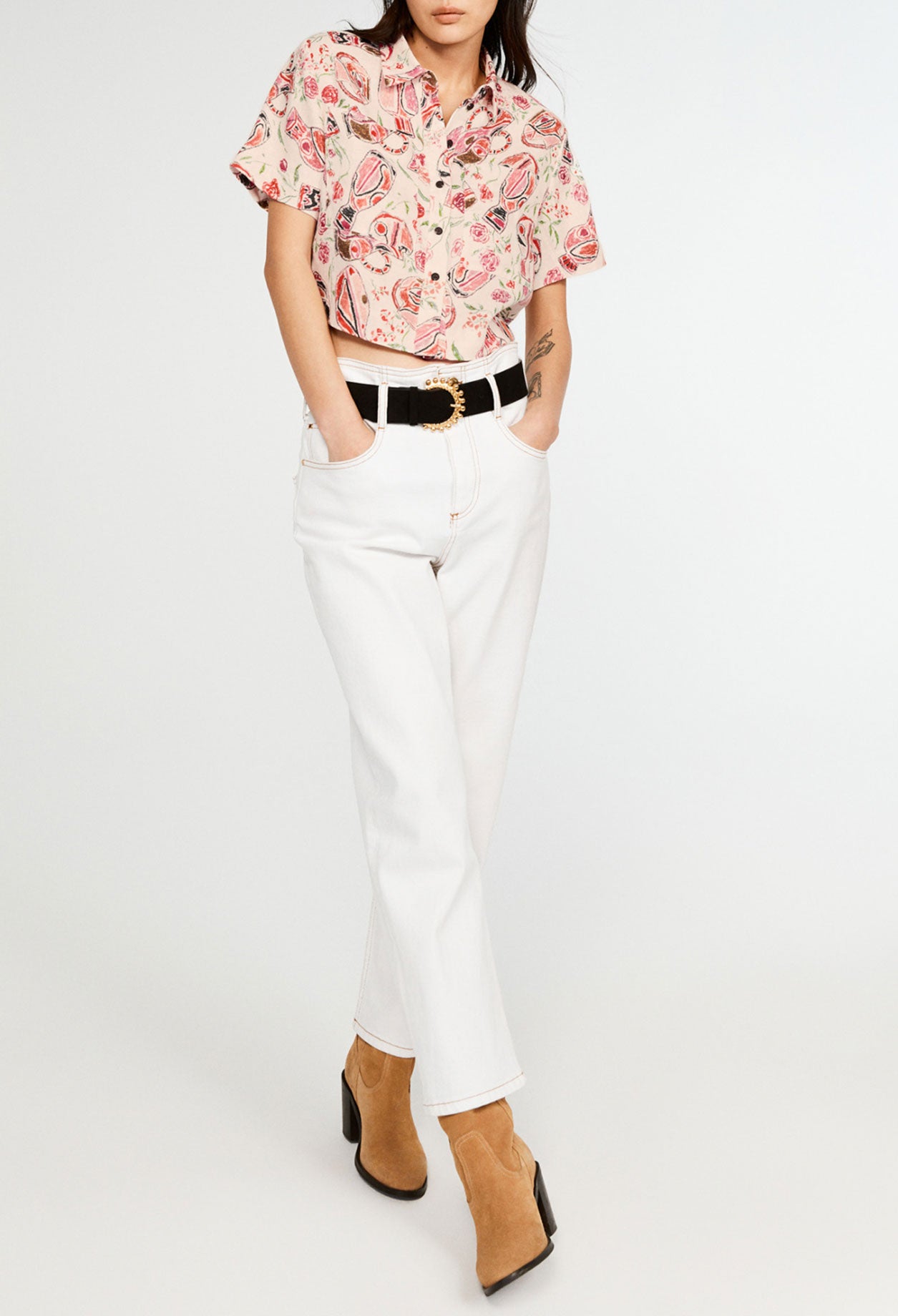 Chemise courte imprimée Faume - seconde main