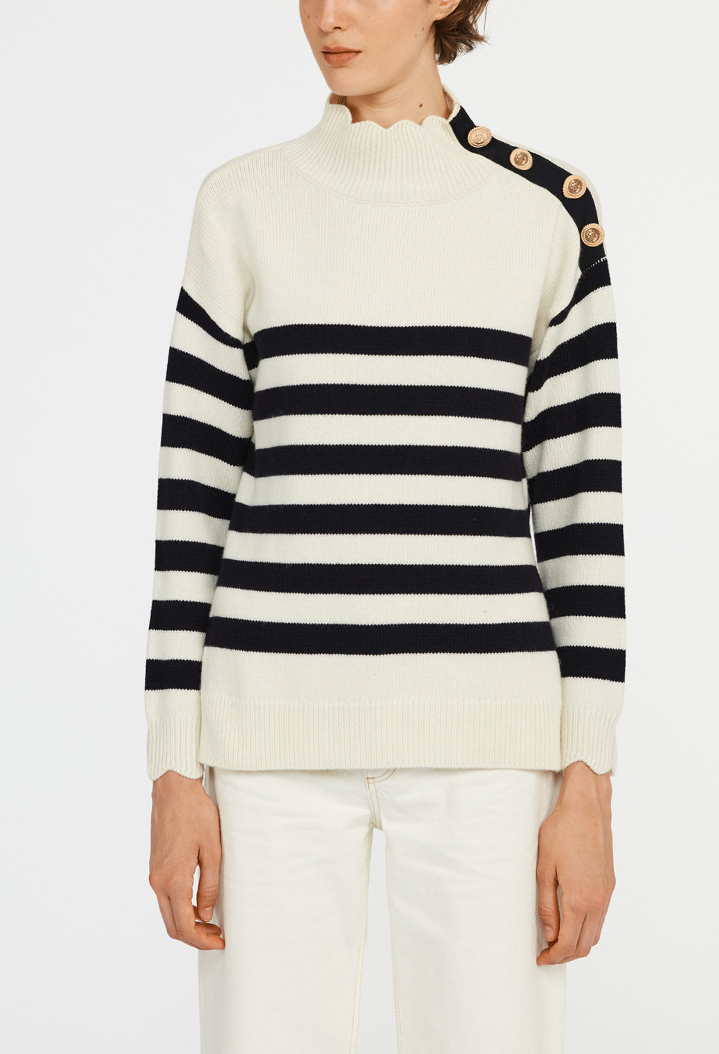 Pull marin à col montant Faume - seconde main