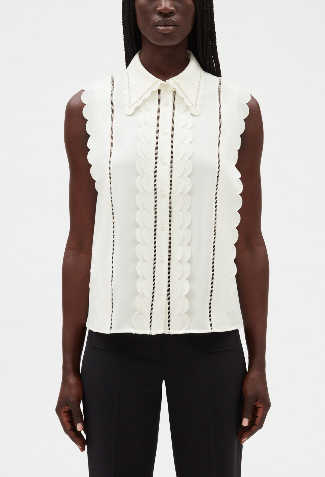 Chemise festonnée sans manches Faume - seconde main