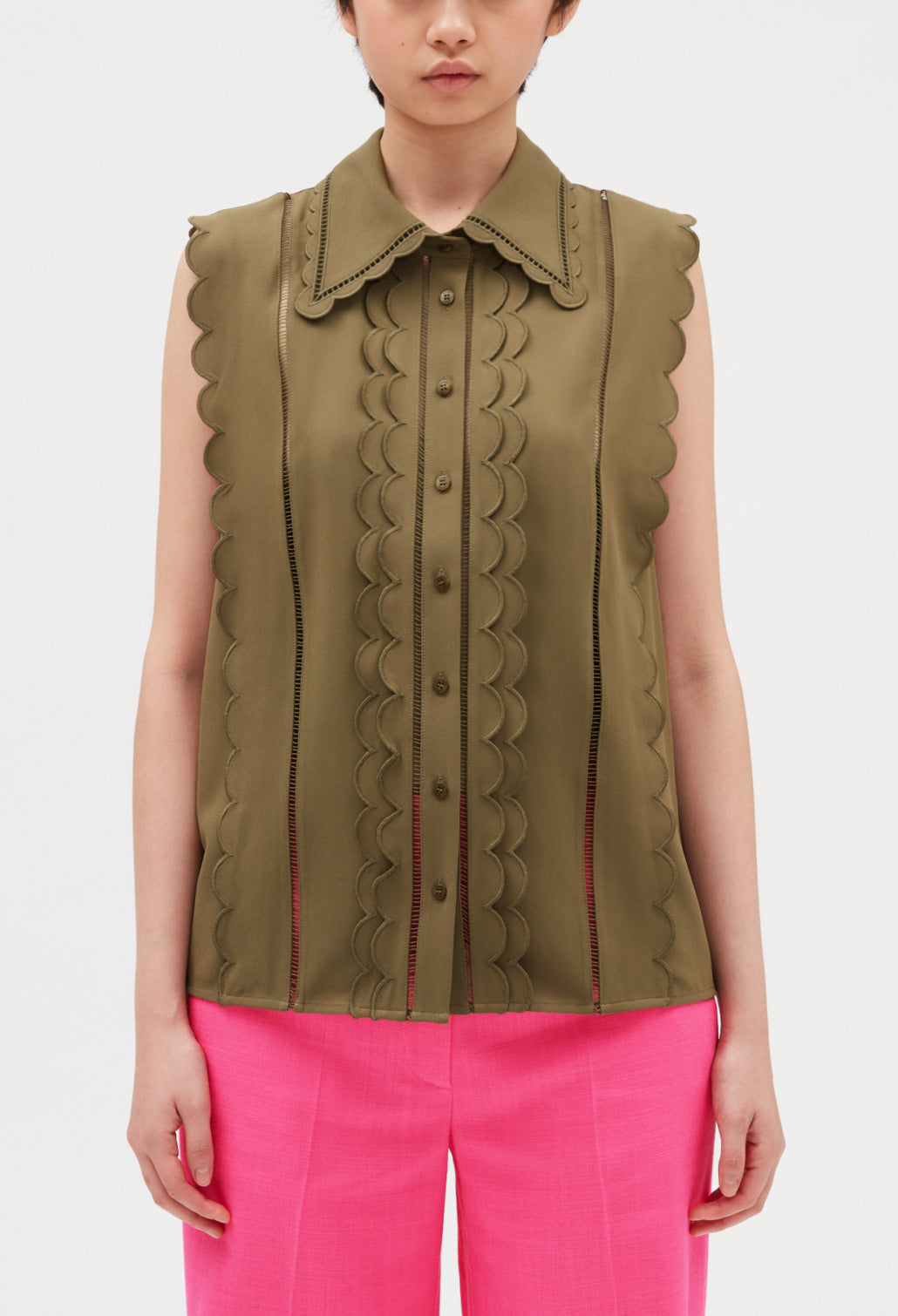 Chemise festonnée sans manches Faume - seconde main