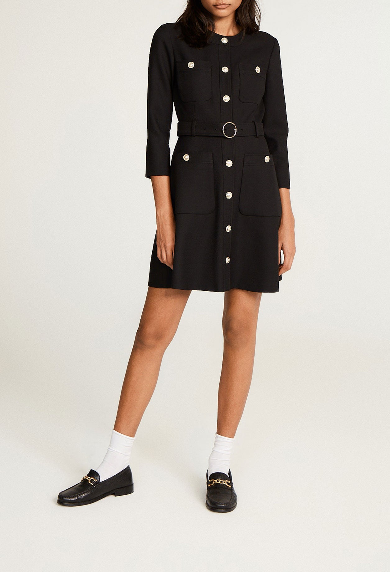 Robe noire à boutons Faume - seconde main