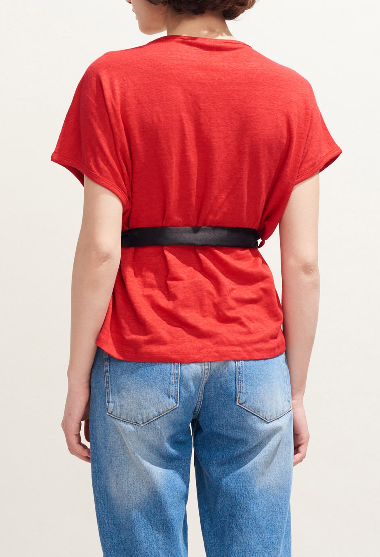 T-shirt en lin ceinturé Faume - seconde main