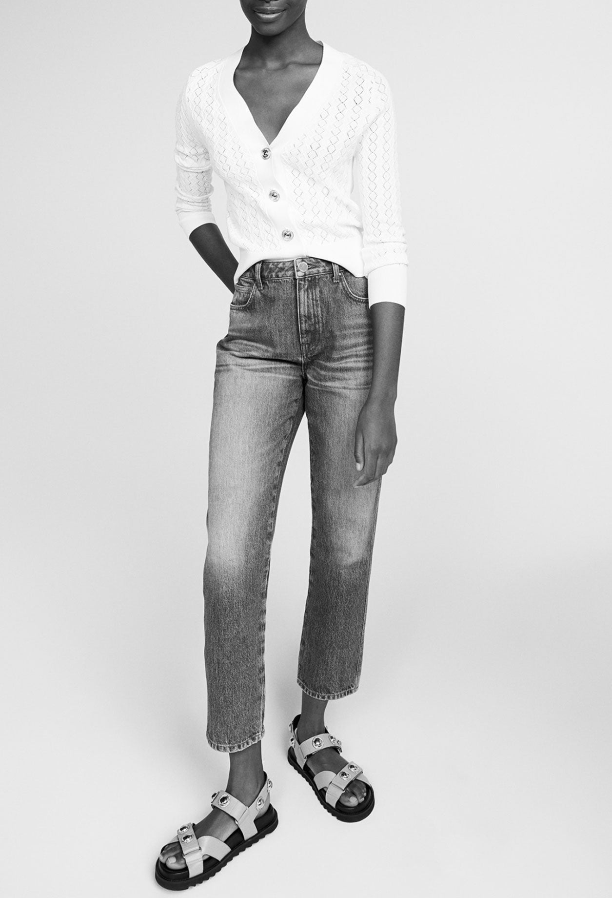 Cardigan en maille ajourée Faume - seconde main