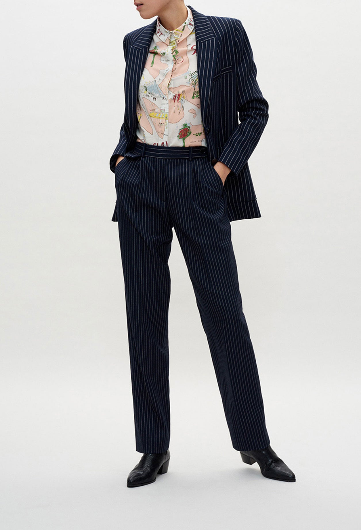 Pantalon de tailleur rayé Faume - seconde main