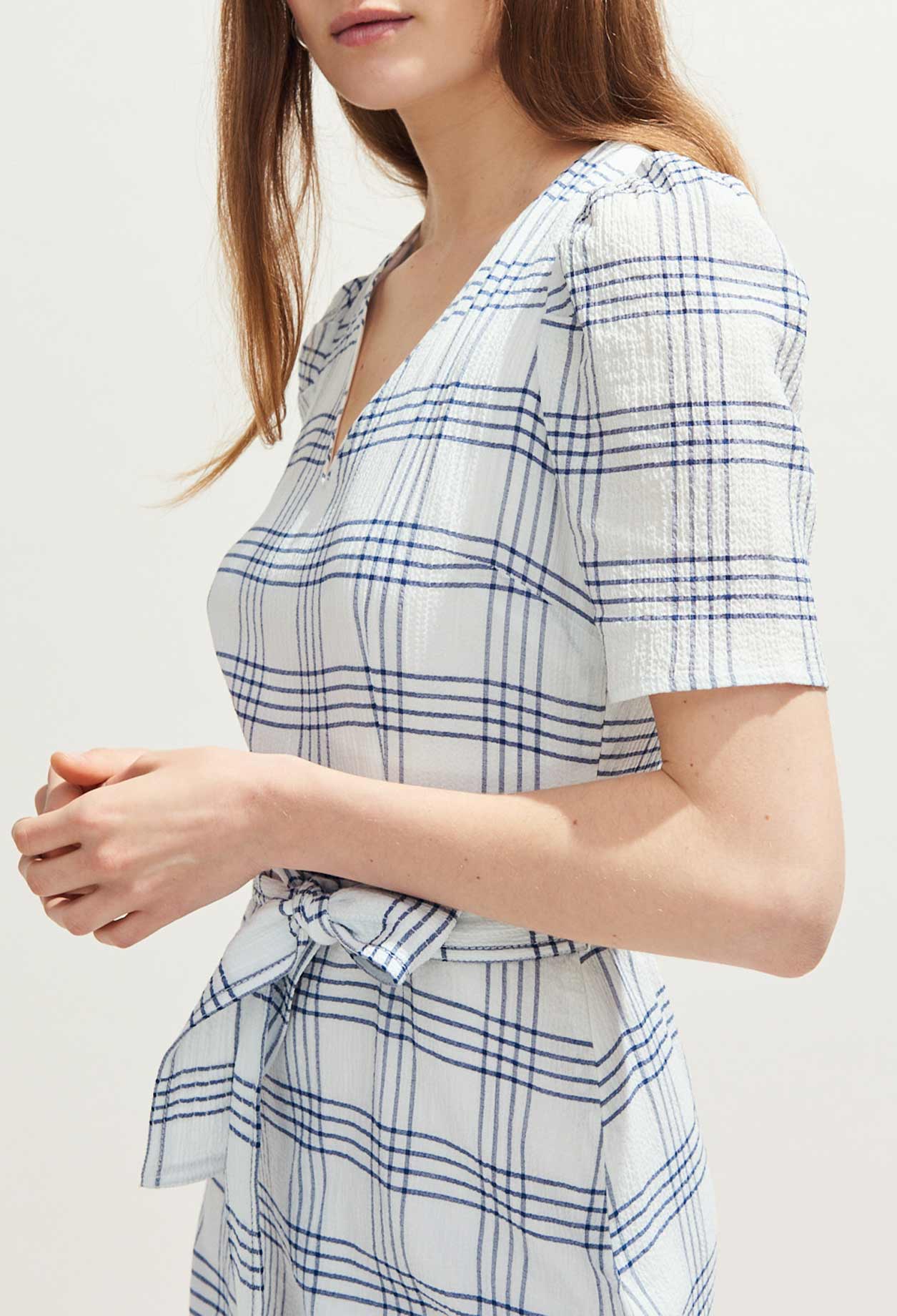 Robe en coton à carreaux ceinturée Faume - seconde main