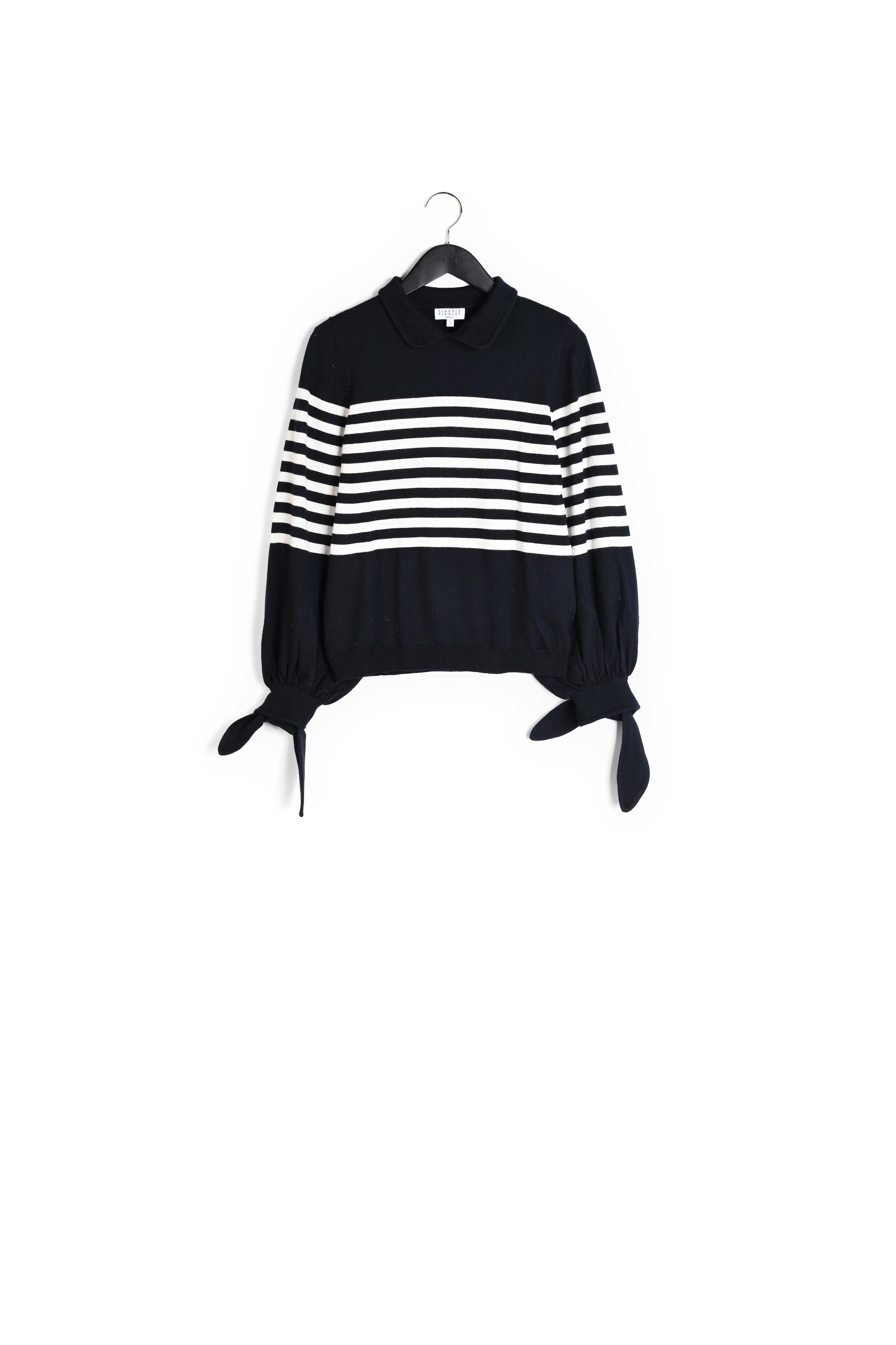 Pull marinière col chemise avec nœuds Faume - seconde main