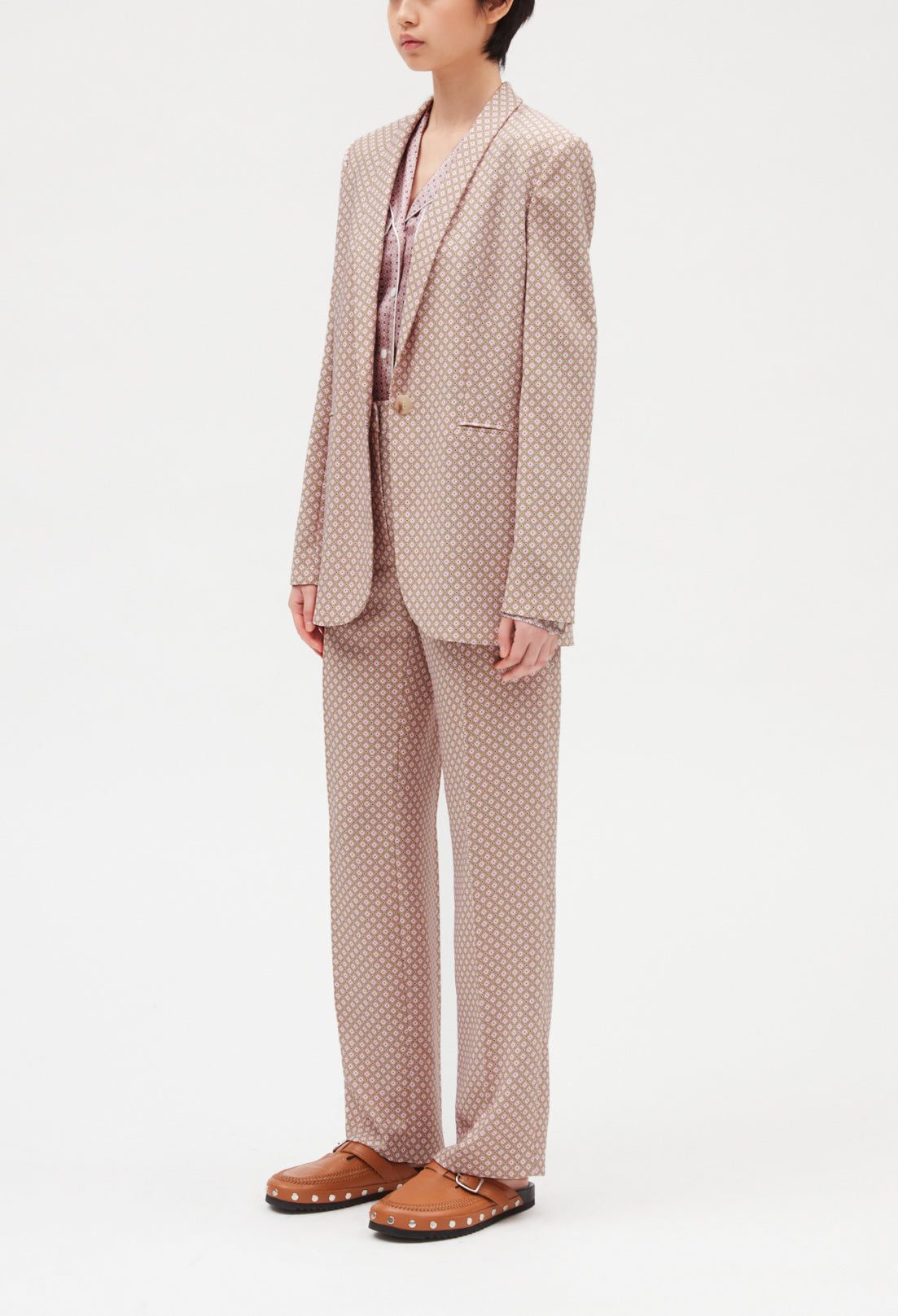 Veste tailleur imprimé rose Faume - seconde main