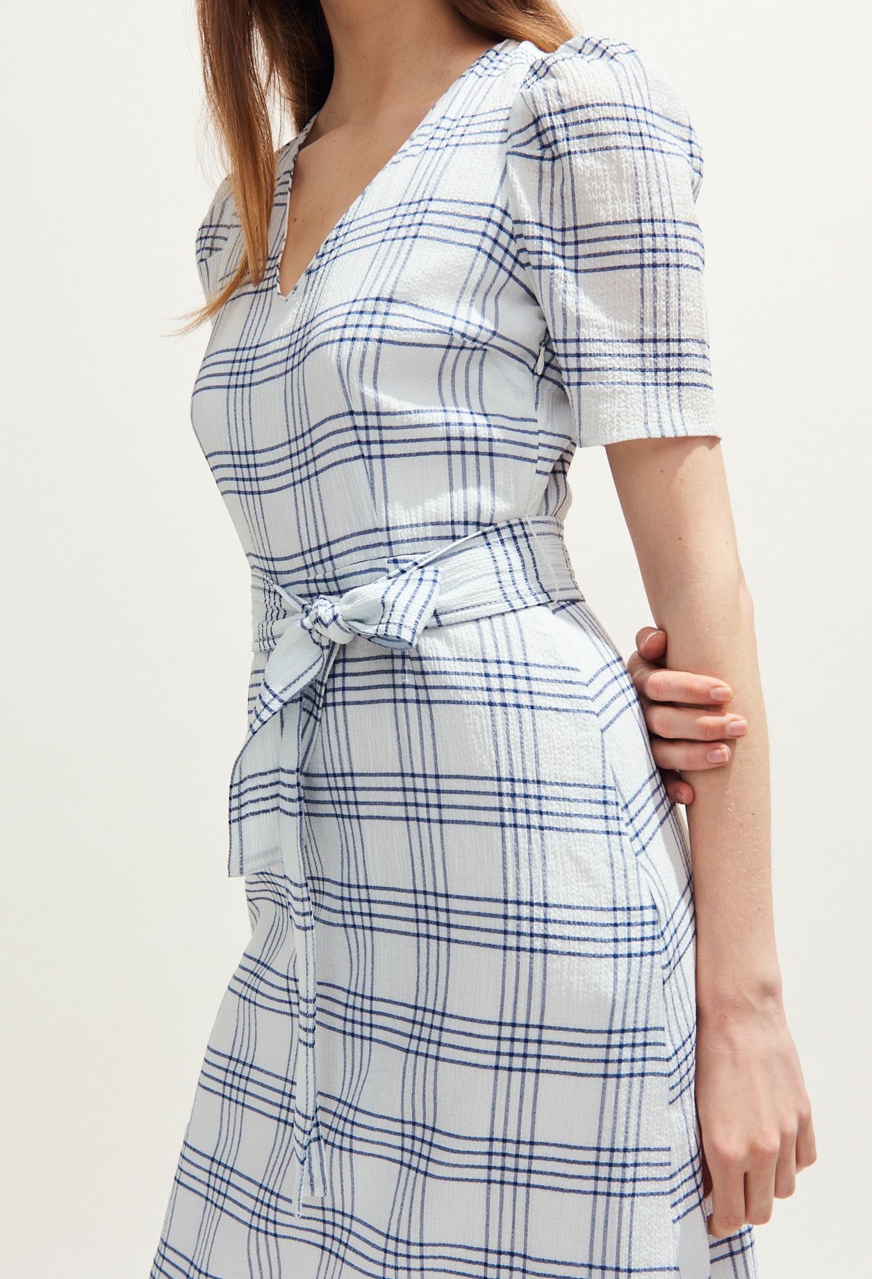 Robe en coton à carreaux ceinturée Faume - seconde main