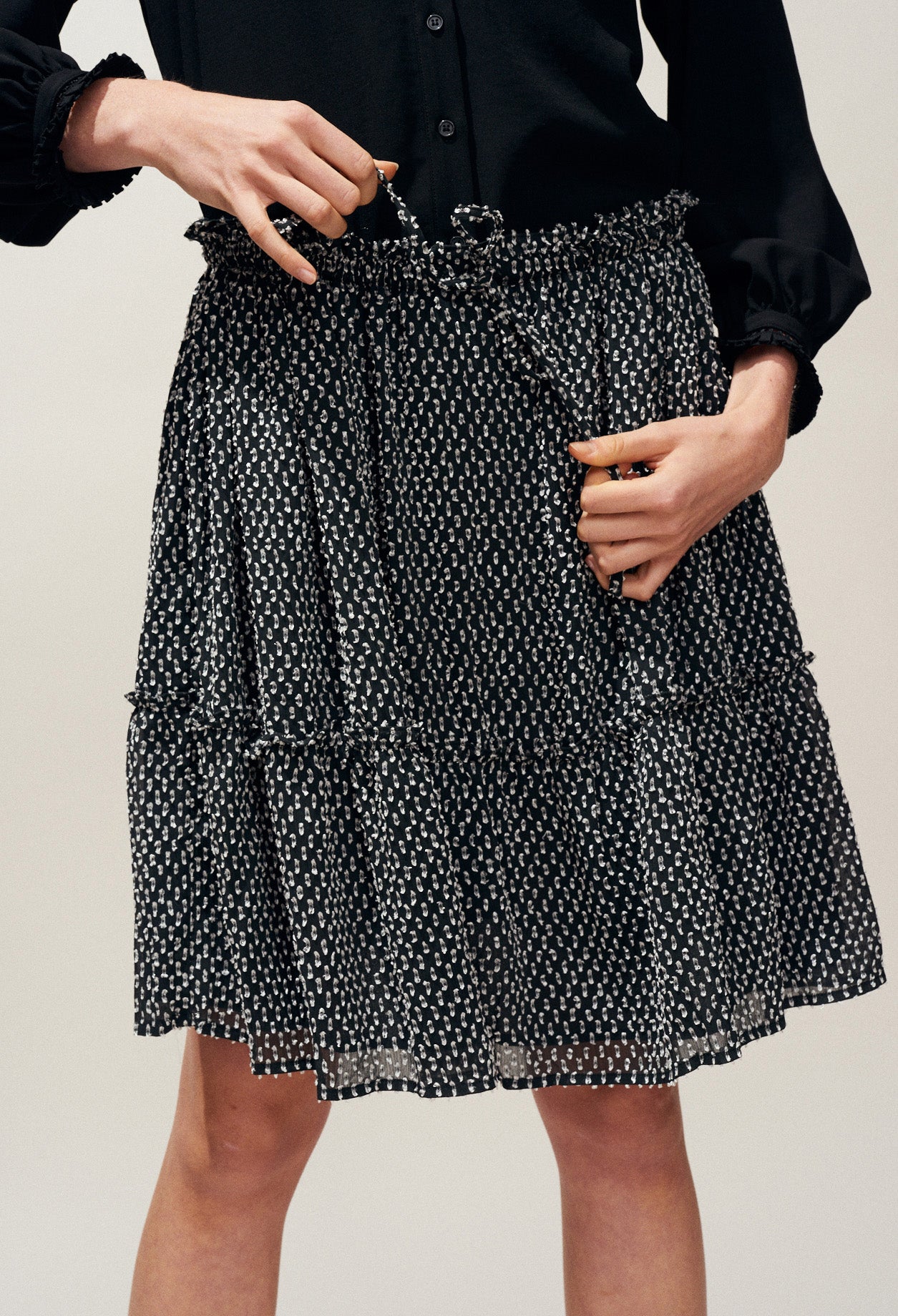 Jupe courte fluide à pois Faume - seconde main