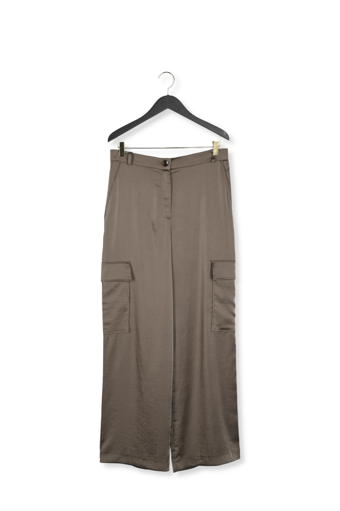 Pantalon fluide satiné cargo kaki Faume - seconde main