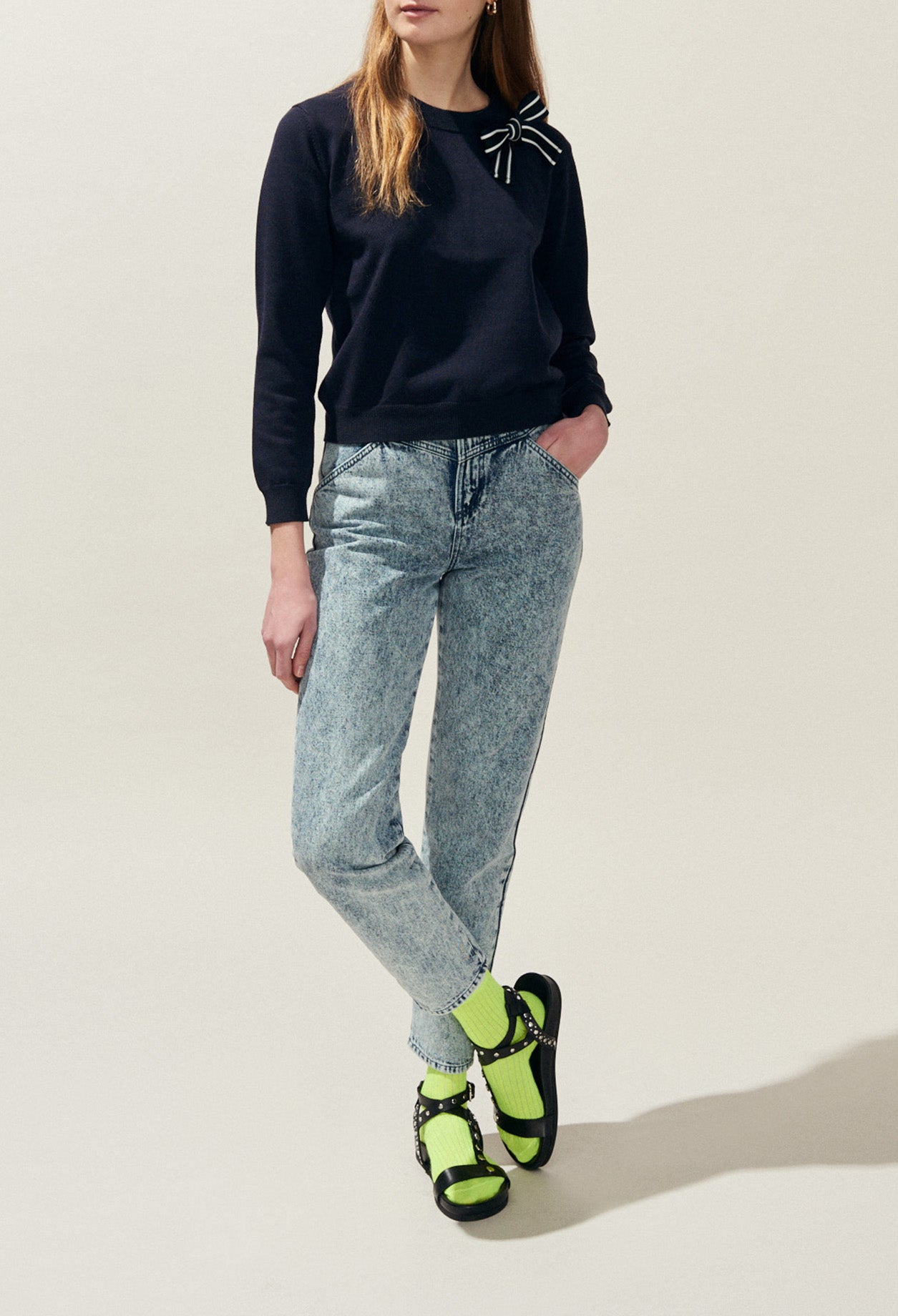 Pull col rond nœud épaule Faume - seconde main