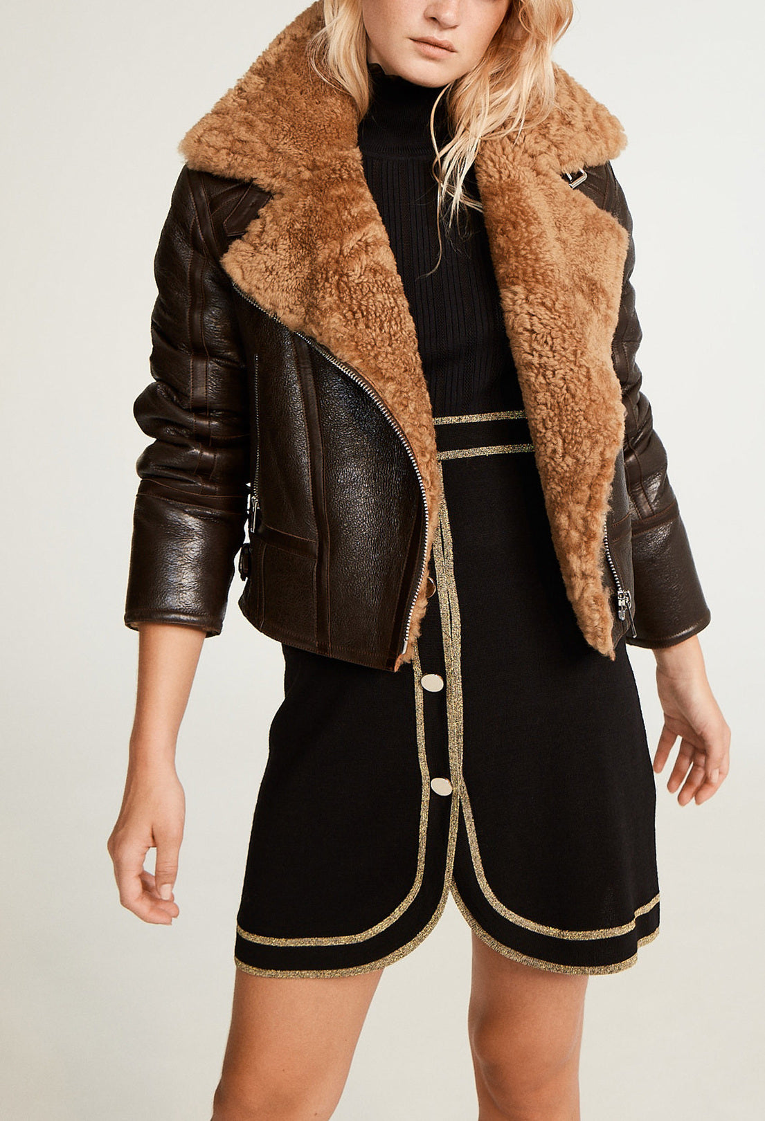 Jupe noire et dorée Faume - seconde main