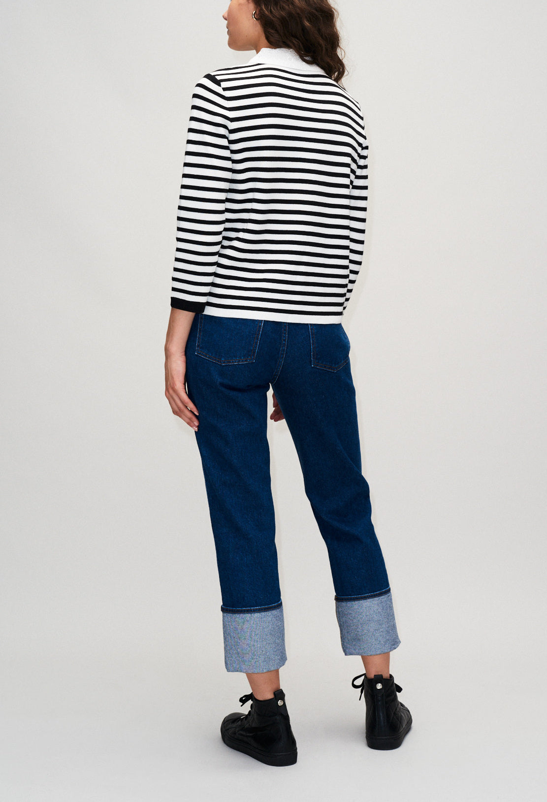 Pull marinière détail plastron brodé Faume - seconde main