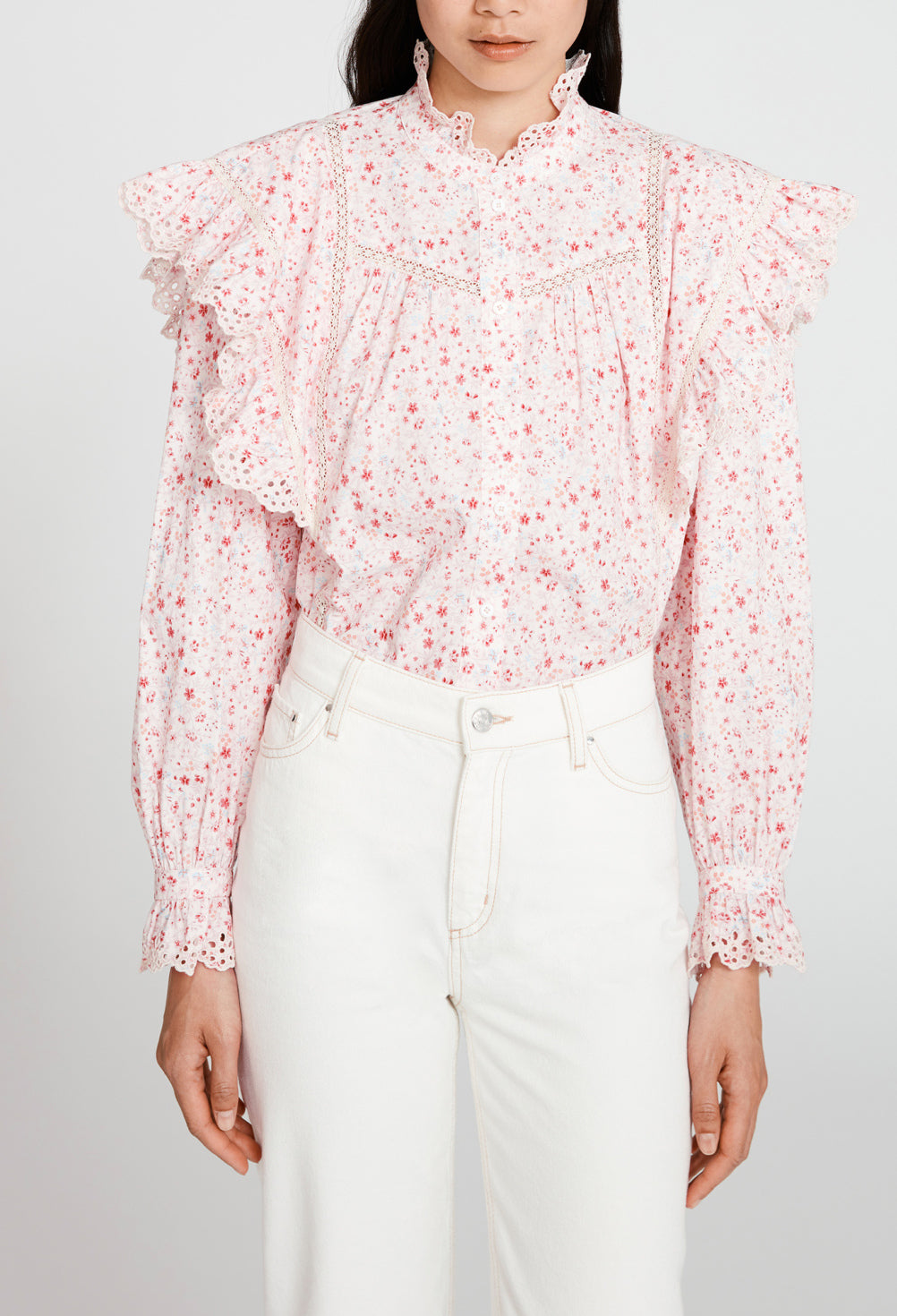 Blouse blanche imprimé fleuri Faume - seconde main