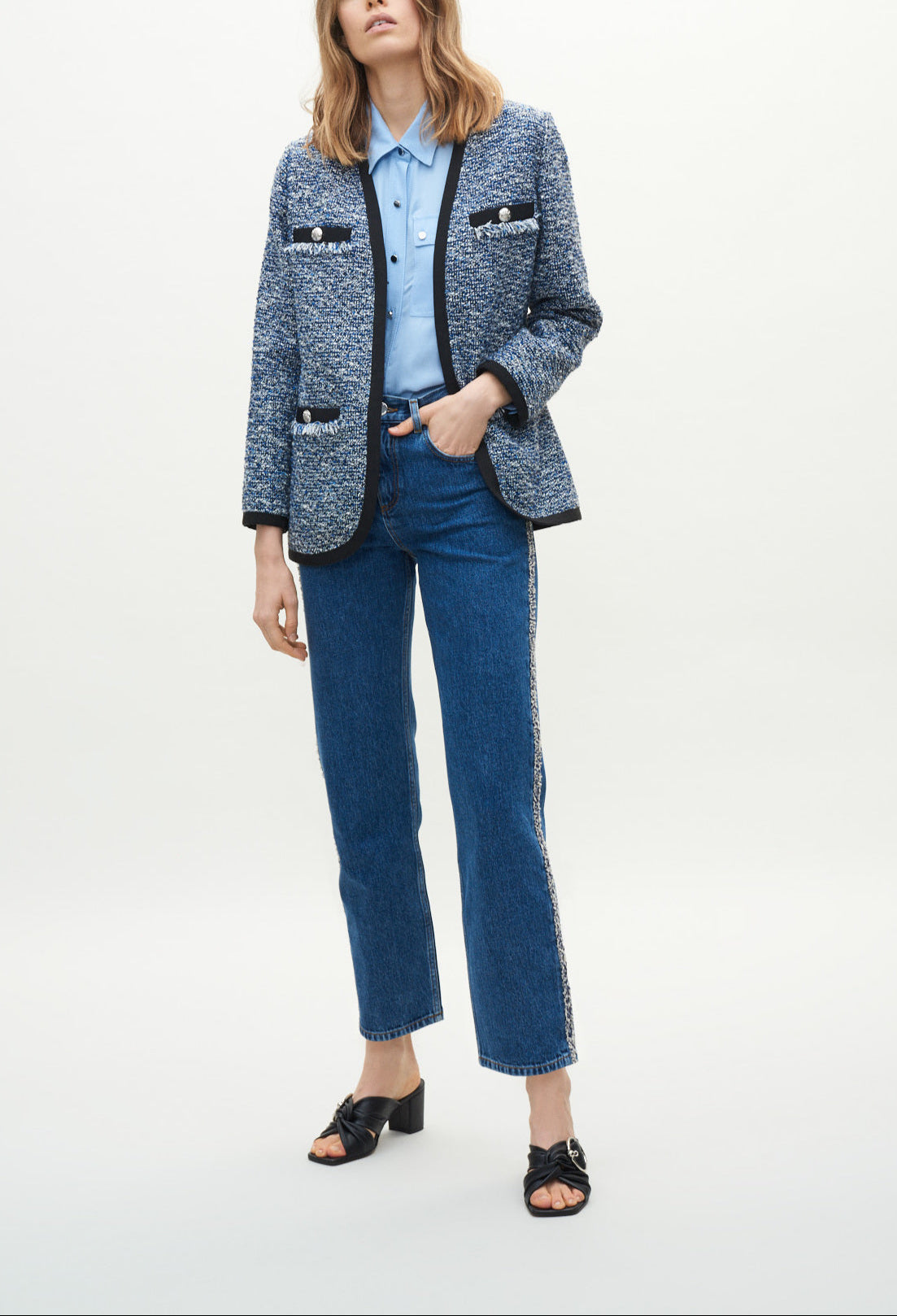 Veste tweed à galons Faume - seconde main