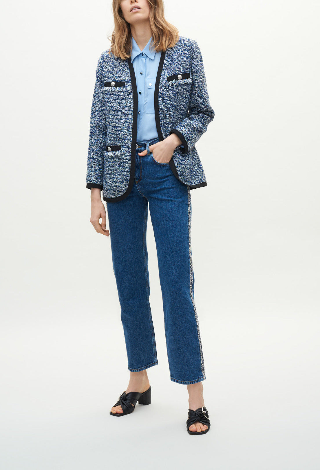 Veste tweed à galons Faume - seconde main