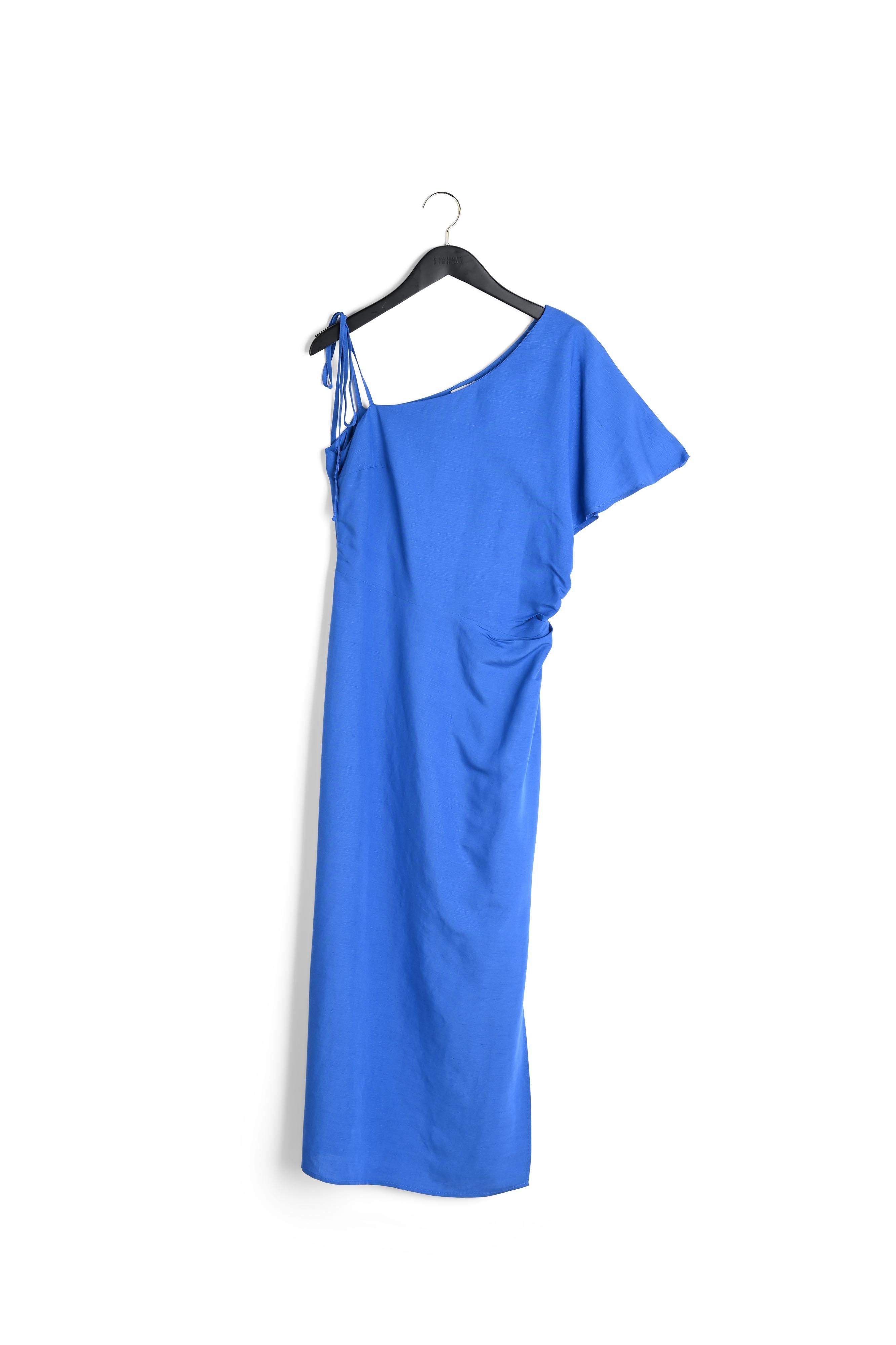 Robe midi asymétrique bleue Faume - seconde main