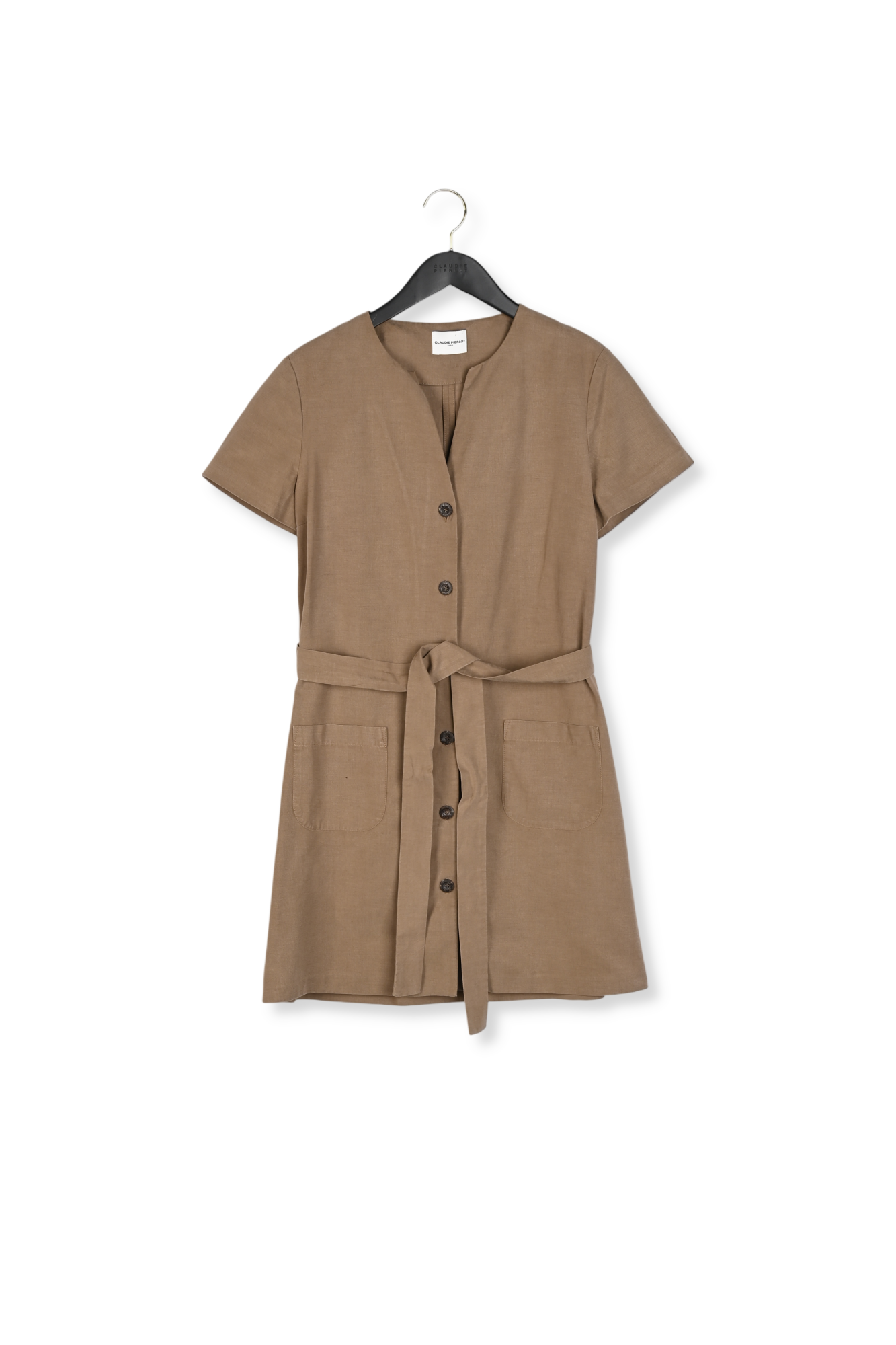 Robe courte boutonnée marron Faume - seconde main