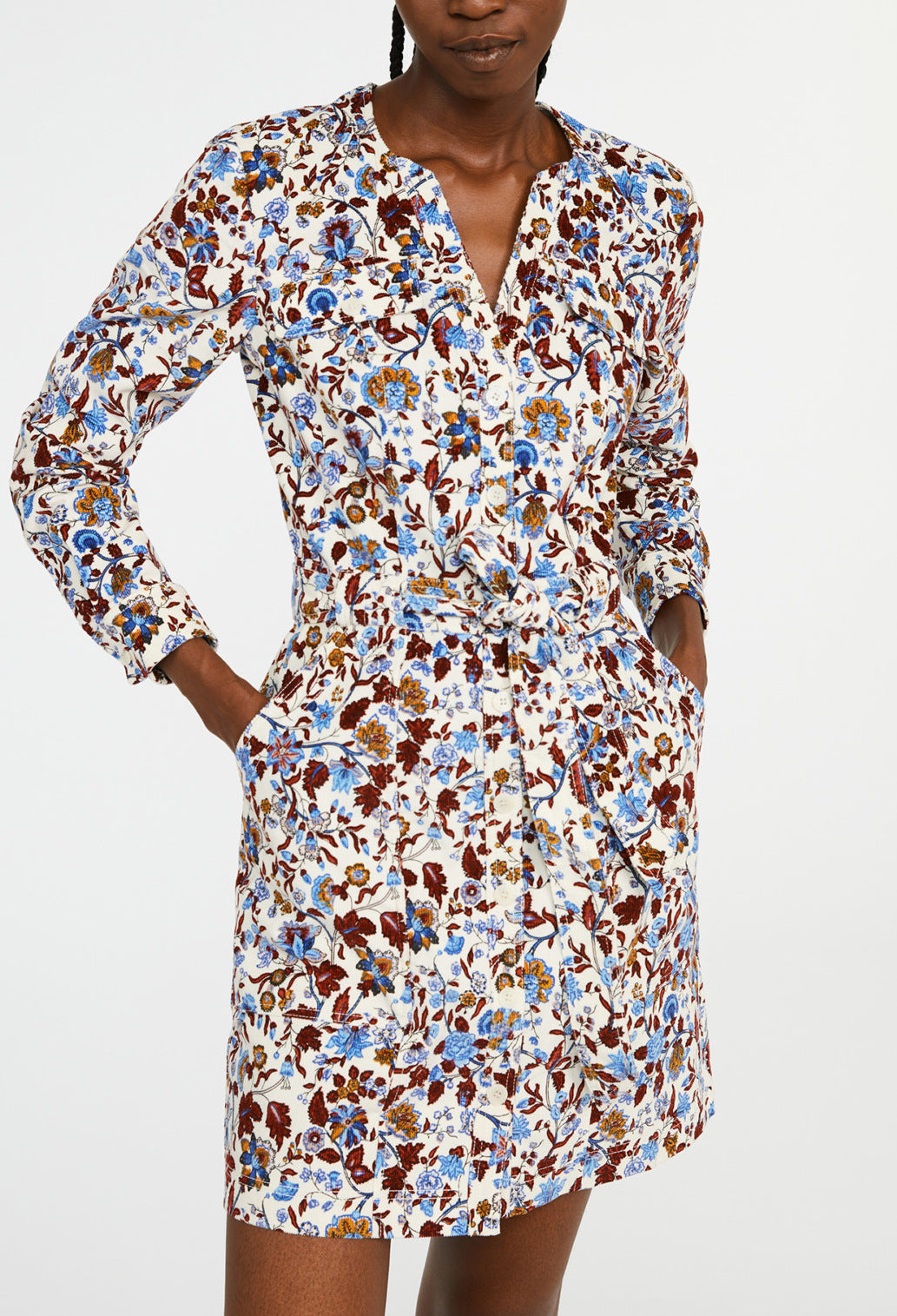 Robe courte imprimée fleurie coton Faume - seconde main