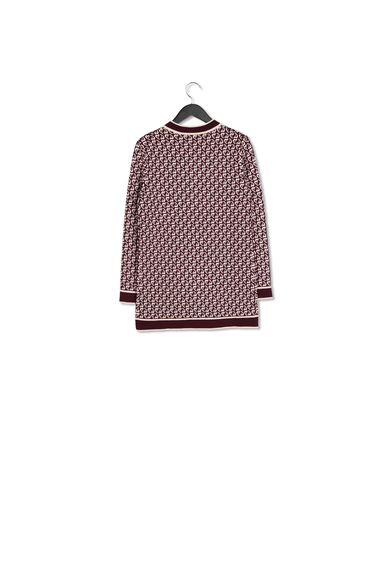 Cardigan bicolore maille à motif cœur Faume - seconde main