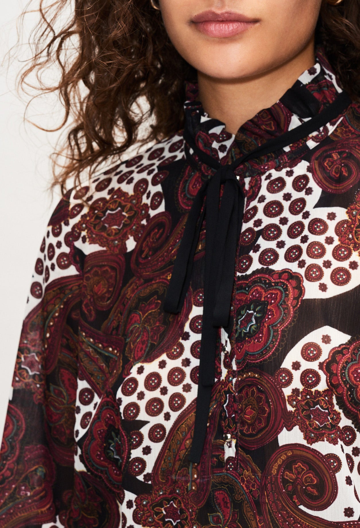 Top imprimé col lavallière Faume - seconde main