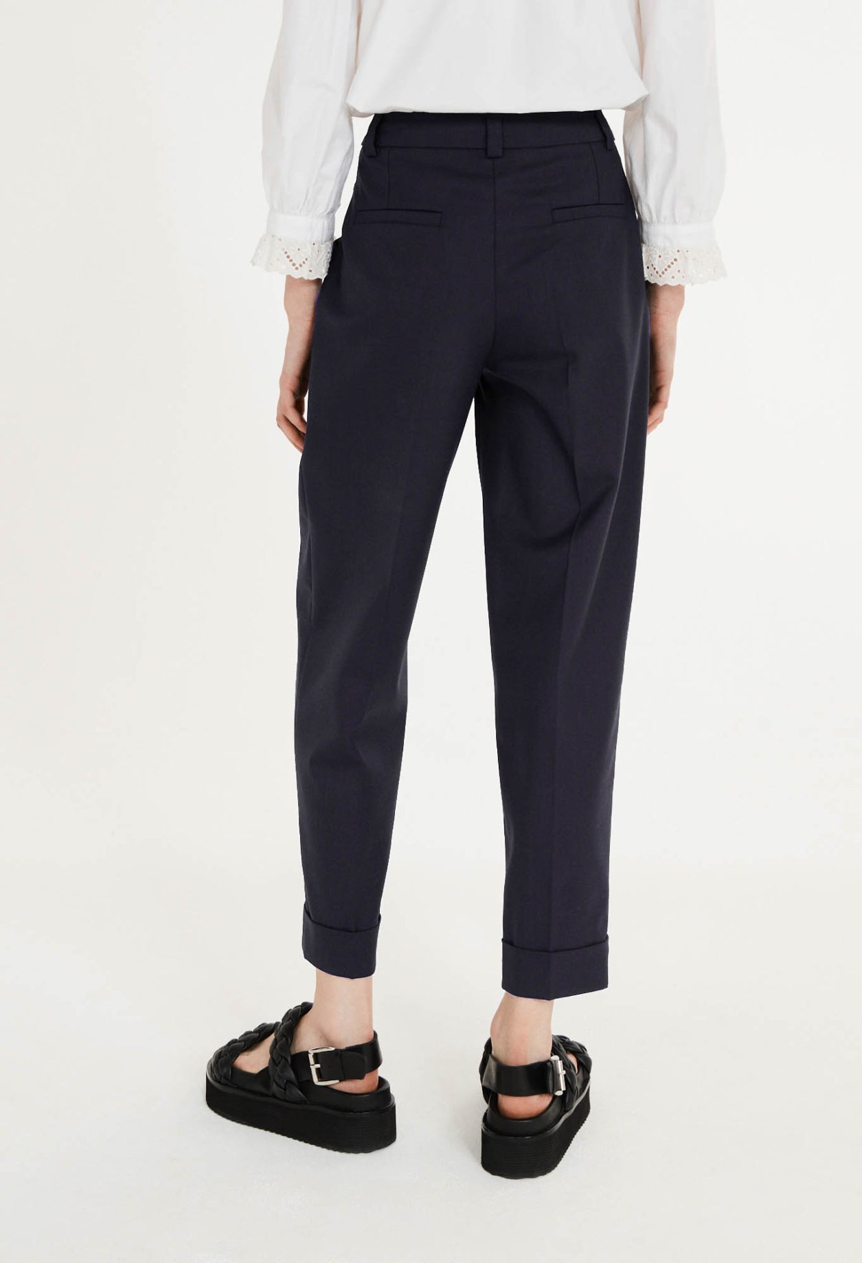 Pantalon à revers laine traçable Faume - seconde main
