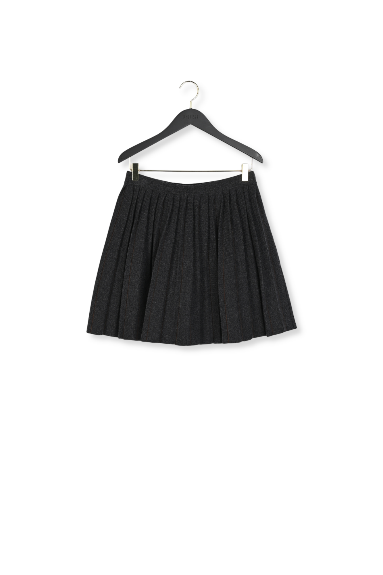 Jupe courte plissée gris chiné Faume - seconde main