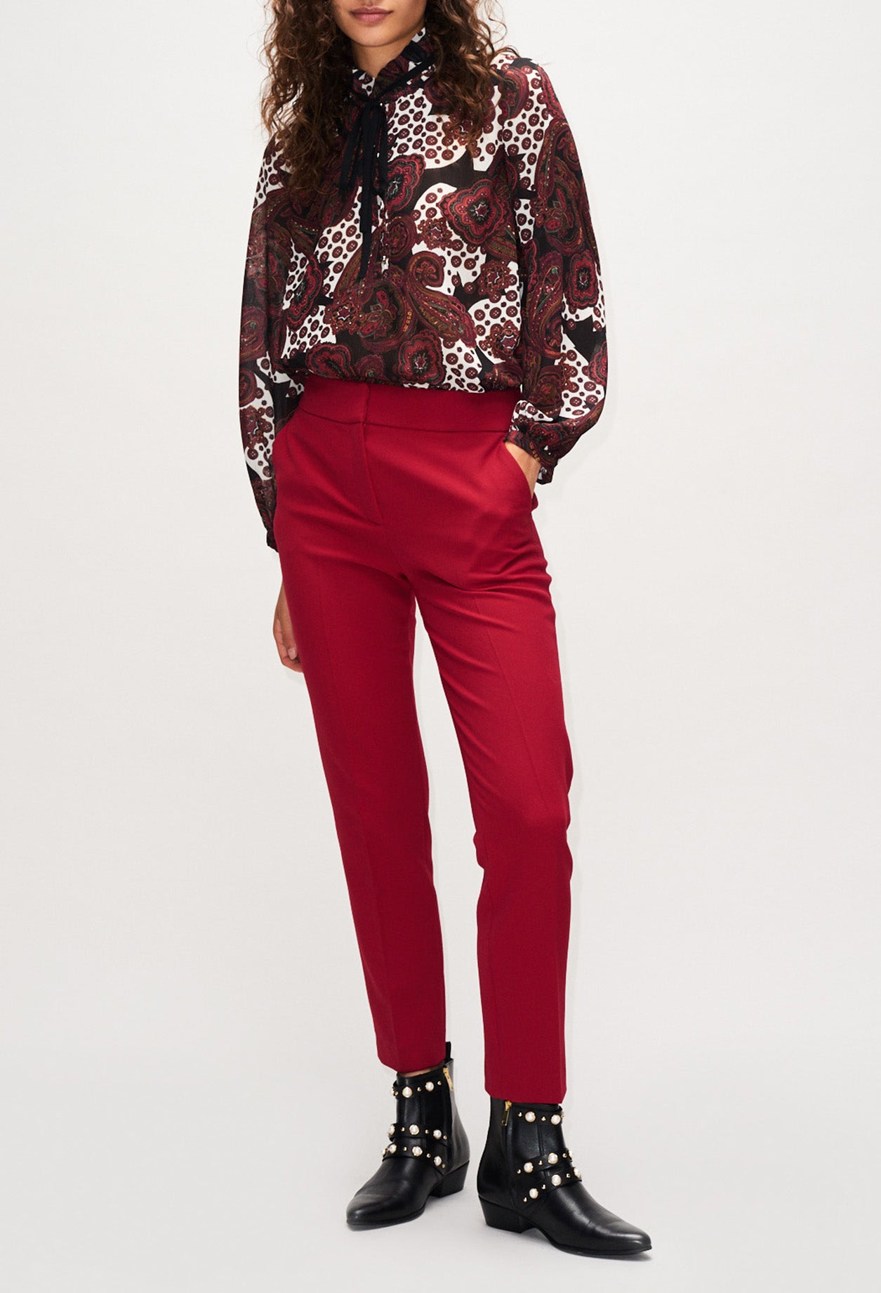 Top imprimé col lavallière Faume - seconde main