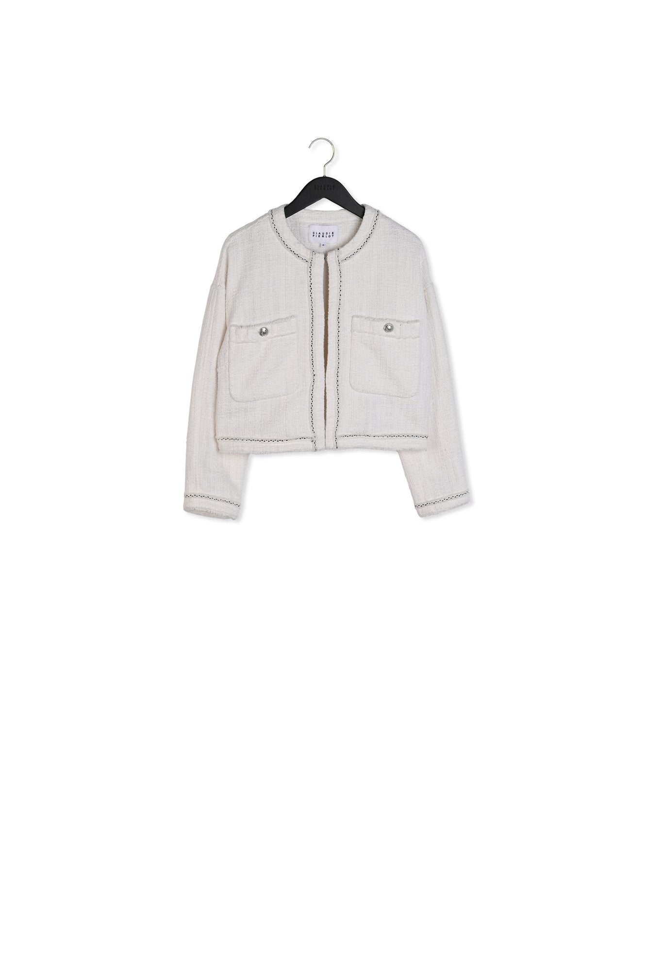 Veste courte blanche façon tweed Faume - seconde main