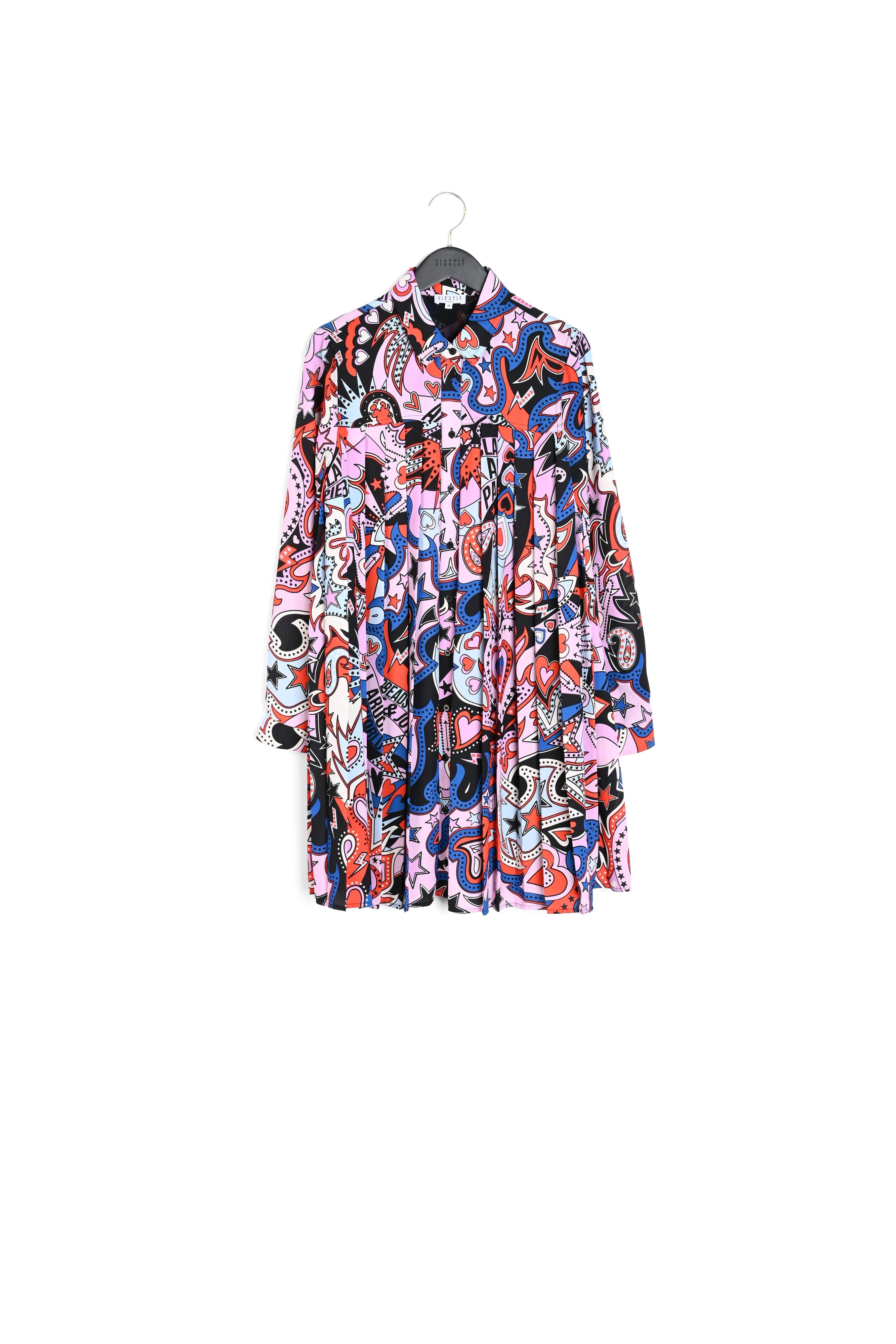 Robe chemise plissée imprimée foulard Faume - seconde main