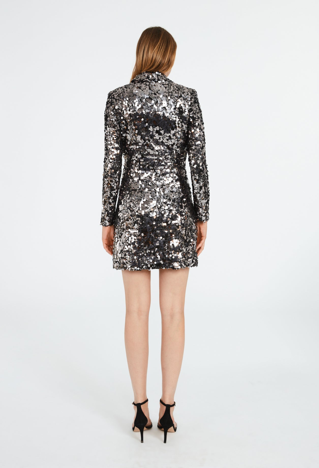 Robe argent tailleur sequin Faume - seconde main
