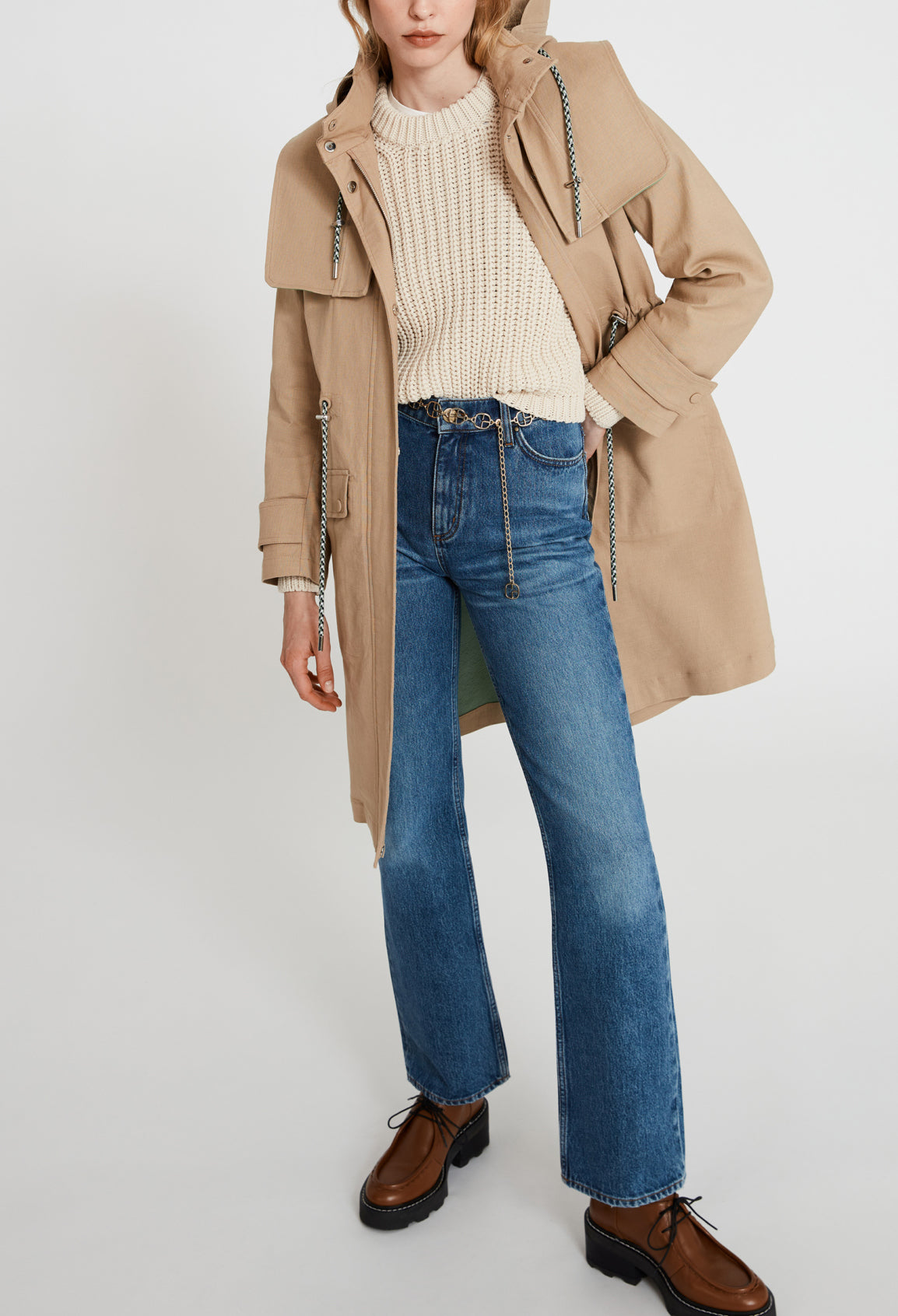 Trench long à capuche Faume - seconde main