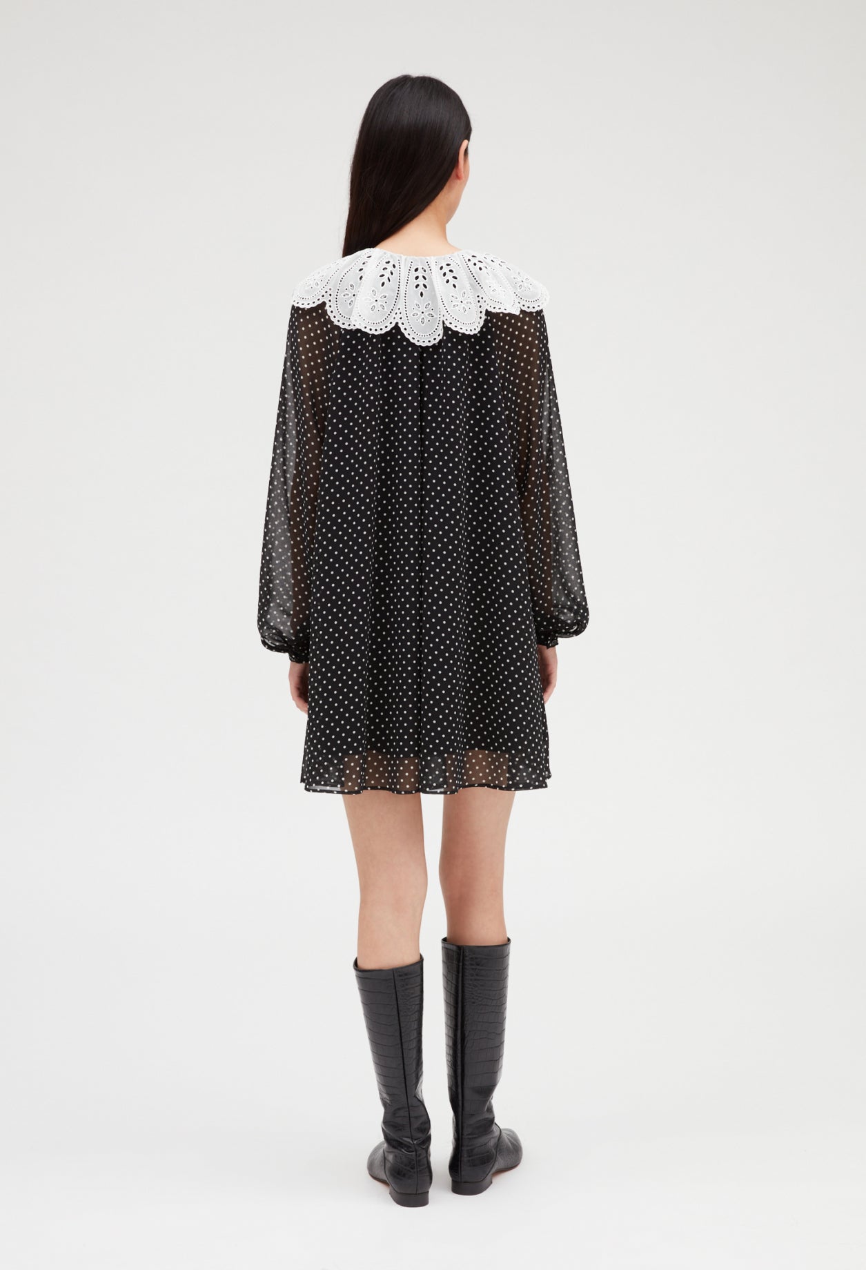 Robe courte Rifi large col imprimé pois Faume - seconde main