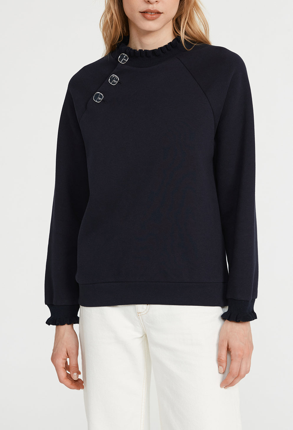 Sweatshirt à col volanté Faume - seconde main